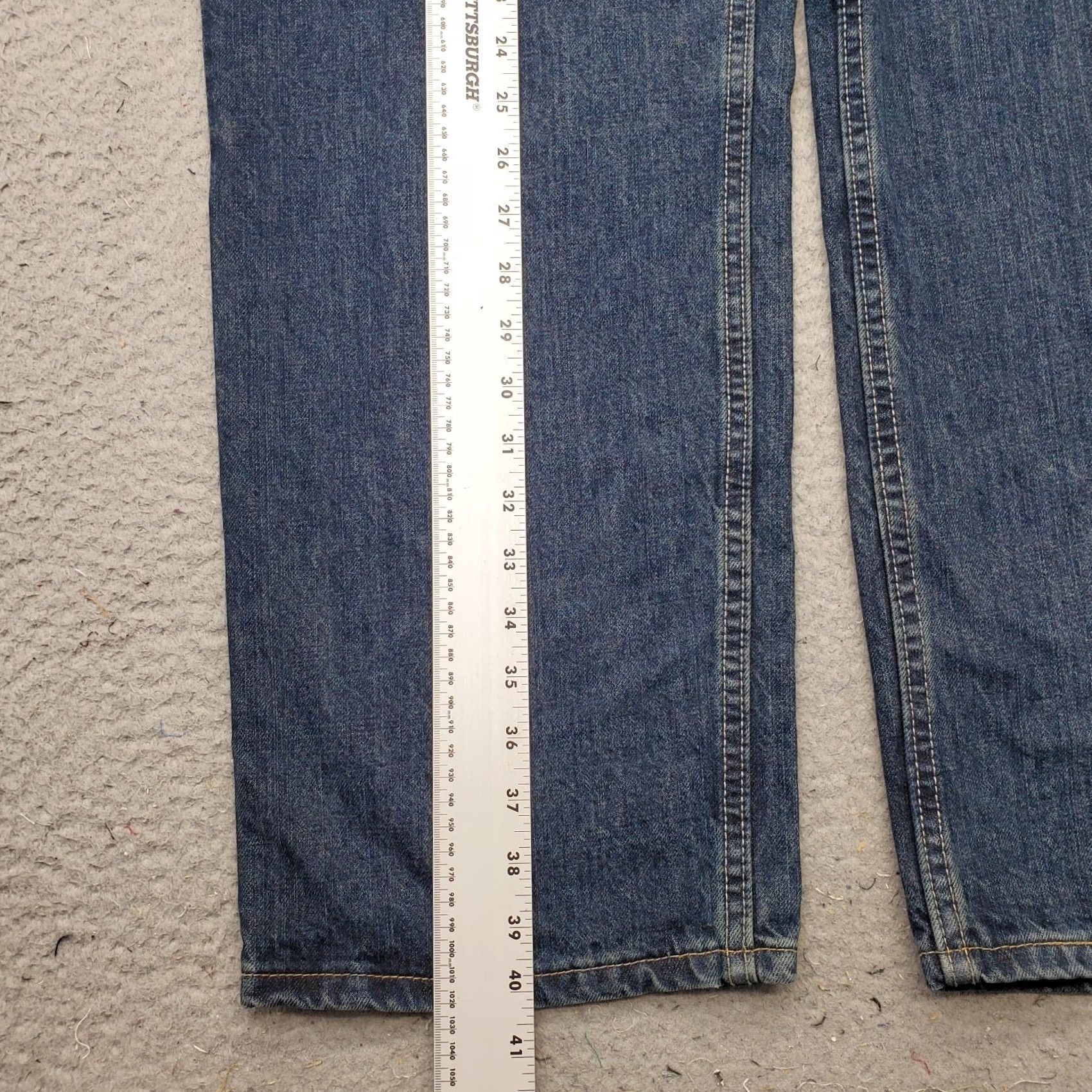 Lee Lee Jeans Mens 40x30 Blue Denim Medium Wash Relaxed Fit Straight Leg Jeans Size US 40 / EU 56 - 3 Thumbnail