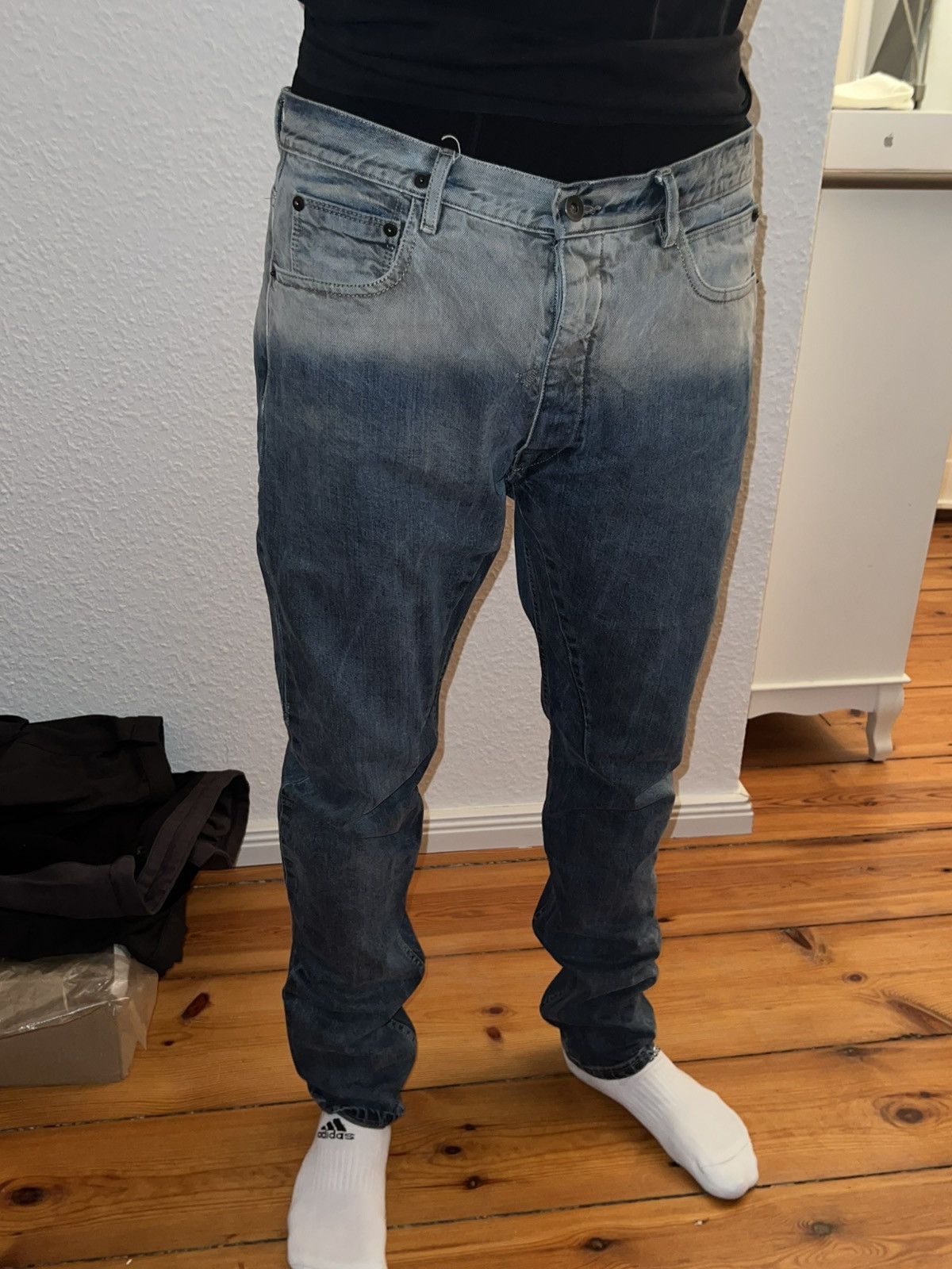 Rick Owens × Rick Owens Drkshdw Rick Owens „Hustler“ ombre torrance cut denim Size US 33 - 8 Thumbnail