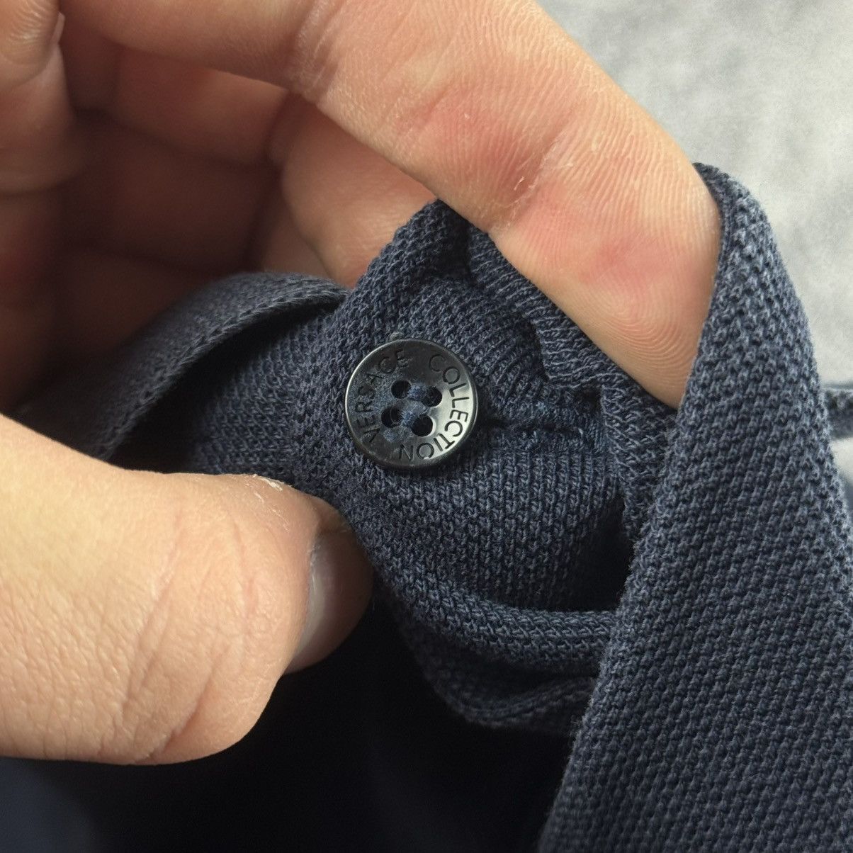 Versace Versace Collection Navy Pocket Polo / Tonal Medusa Logo Size US L / EU 52-54 / 3 - 11 Thumbnail