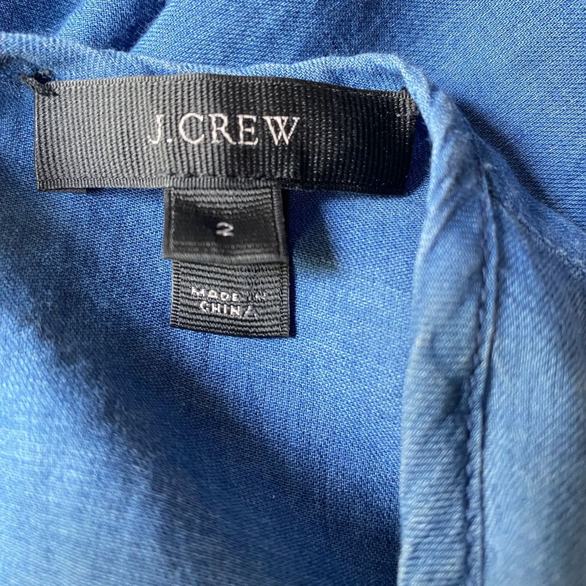 J.Crew J.CREW Blue Ruffled Long-Sleeve Blouse Size XS / US 0-2 / IT 36-38 - 6 Thumbnail
