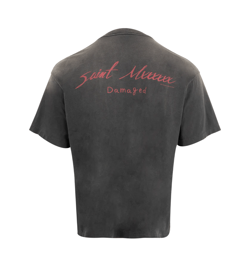 Saint Michael o1h1sh11225 Damaged Tee in Black Size US XL / EU 56 / 4 - 2 Thumbnail