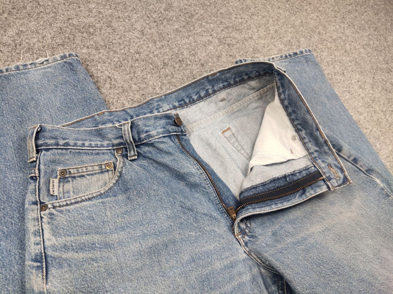 Carhartt Vintage 90's USA Carhartt Faded Blue Distressed Denim Jeans Size US 34 / EU 50 - 15 Thumbnail