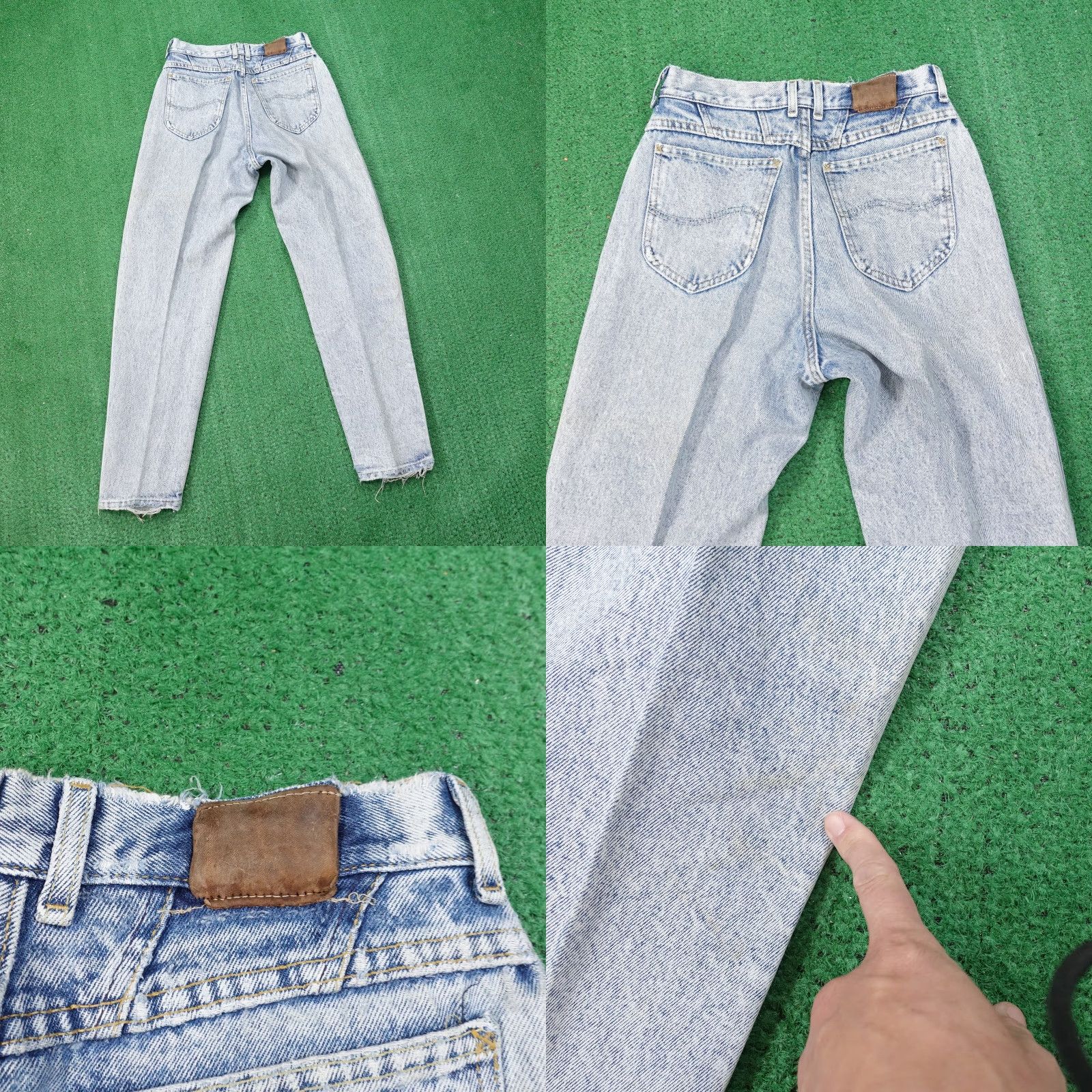 Lee VINTAGE LEE Jeans DISTRESSED USA MADE WOMENS 11 MED (27x29) Blue Acid Wash Denim Size 32" / US 10 / IT 46 - 8 Thumbnail