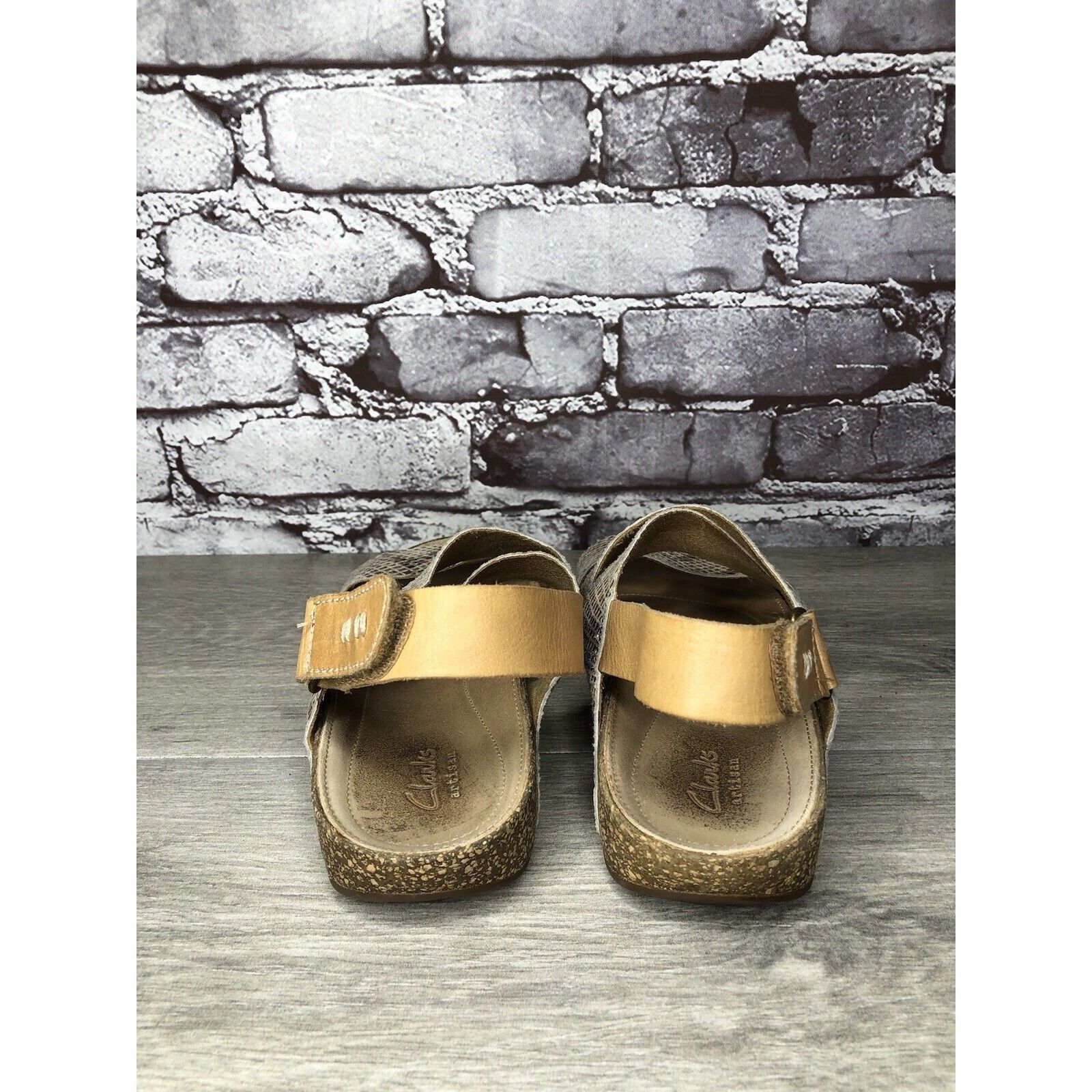 Clarks Clarks Artisan Taupe Snake Skin Print Ankle Strap Cork Wedge Size US 7.5 / IT 37.5 - 18 Thumbnail