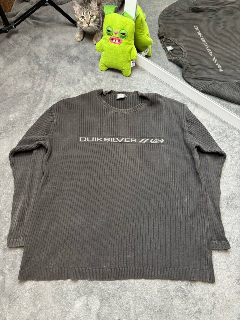 Quiksilver × Vintage Vintage Y2K Quicksilver faded Knit Sweater logo Size US XXL / EU 58 / 5 - 1 Thumbnail