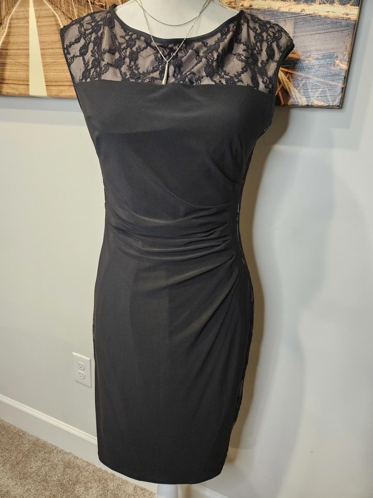 Chaps Chaps Black Lace Dress - Figure Flattering Size M / US 6-8 / IT 42-44 - 1 Thumbnail