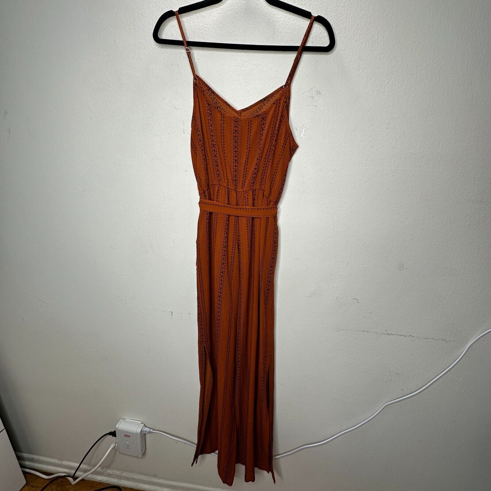 Other E & M Rust Aztec VNeck Spaghetti Strap Tie Waist Jumpsuit Size 30" / US 8 / IT 44 - 7 Thumbnail
