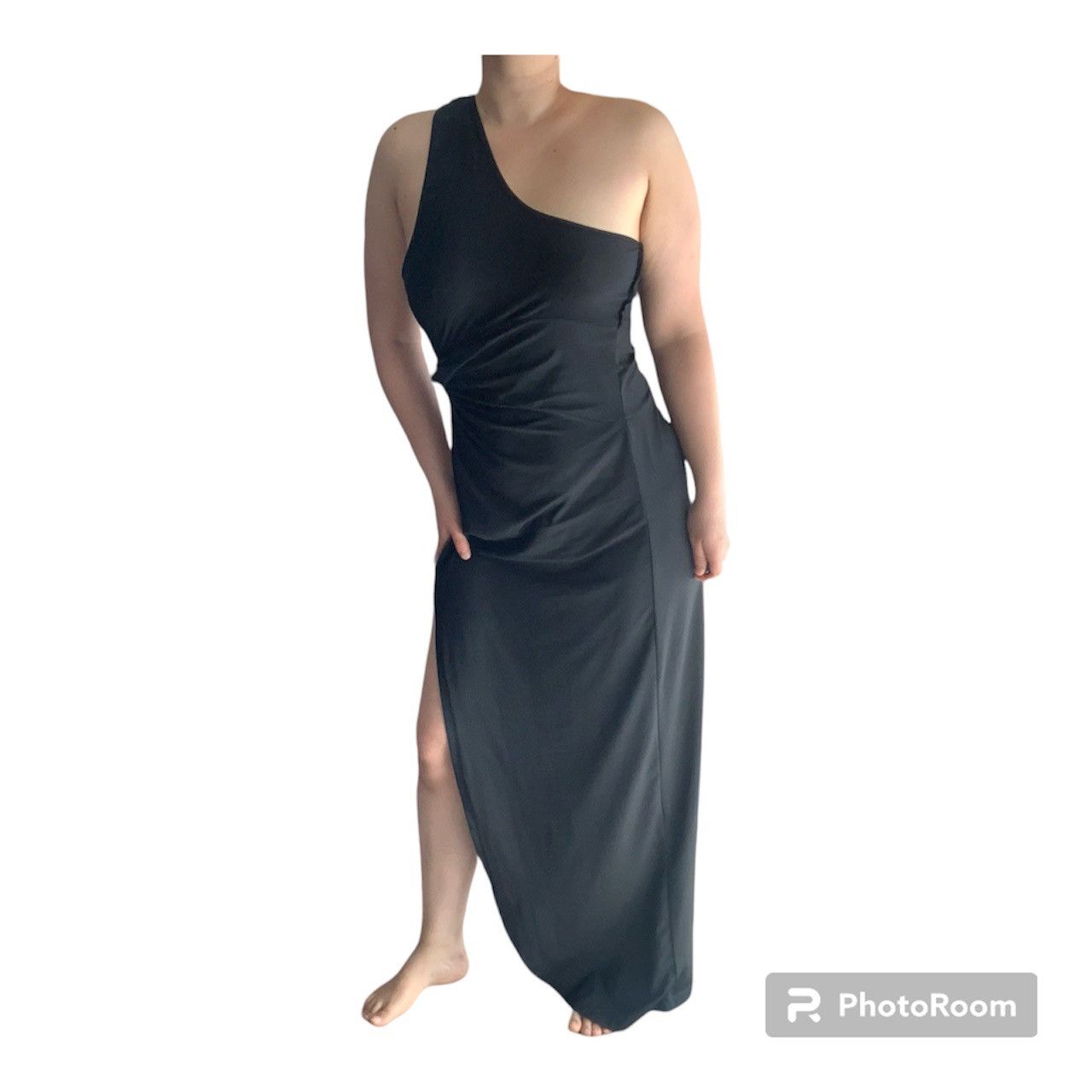 Designer One Shoulder Split Leg Maxi Dress Size M / US 6-8 / IT 42-44 - 2 Thumbnail