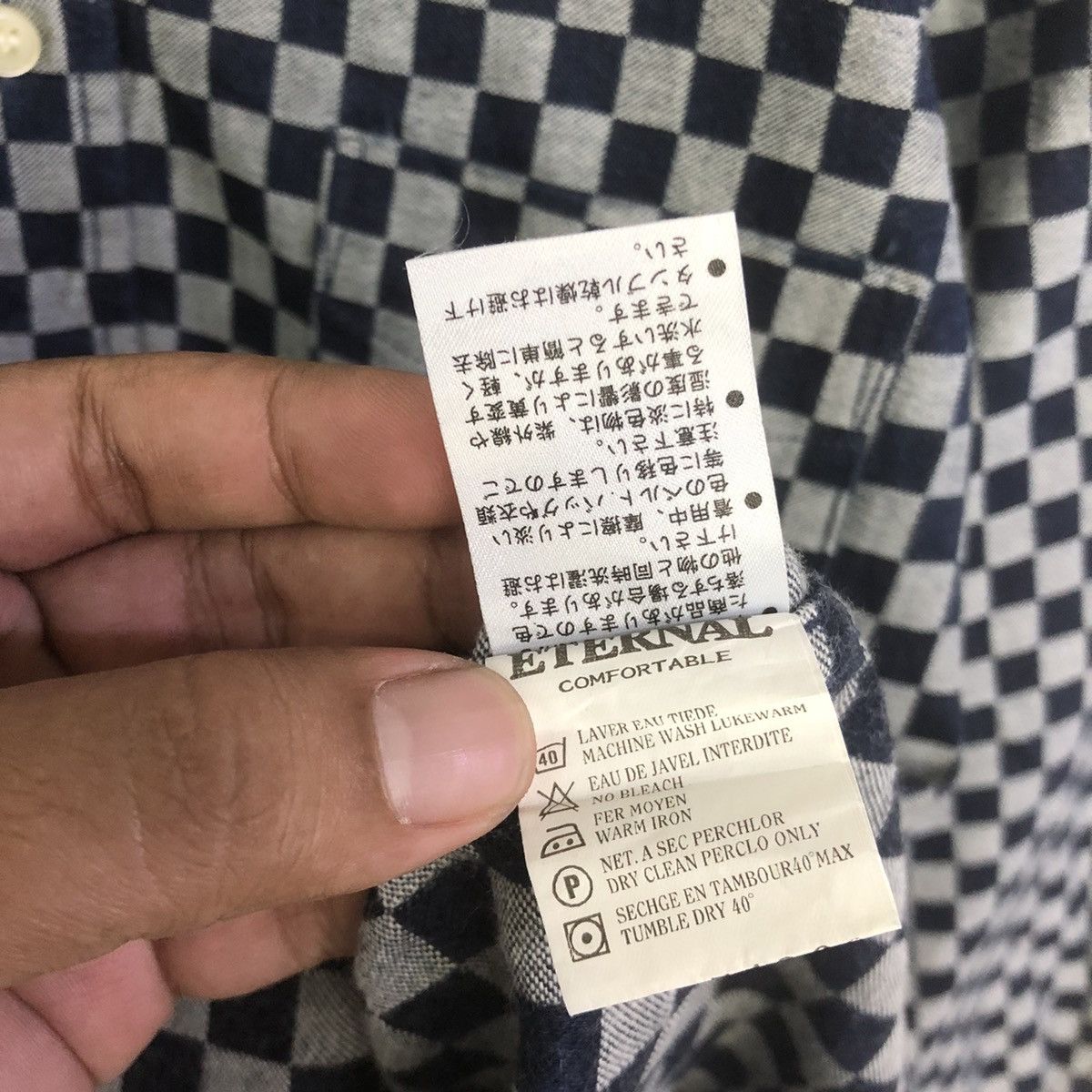 Eternal ETERNAL INDIGO CHECKERED BUTTON SHIRT Size US M / EU 48-50 / 2 - 12 Thumbnail