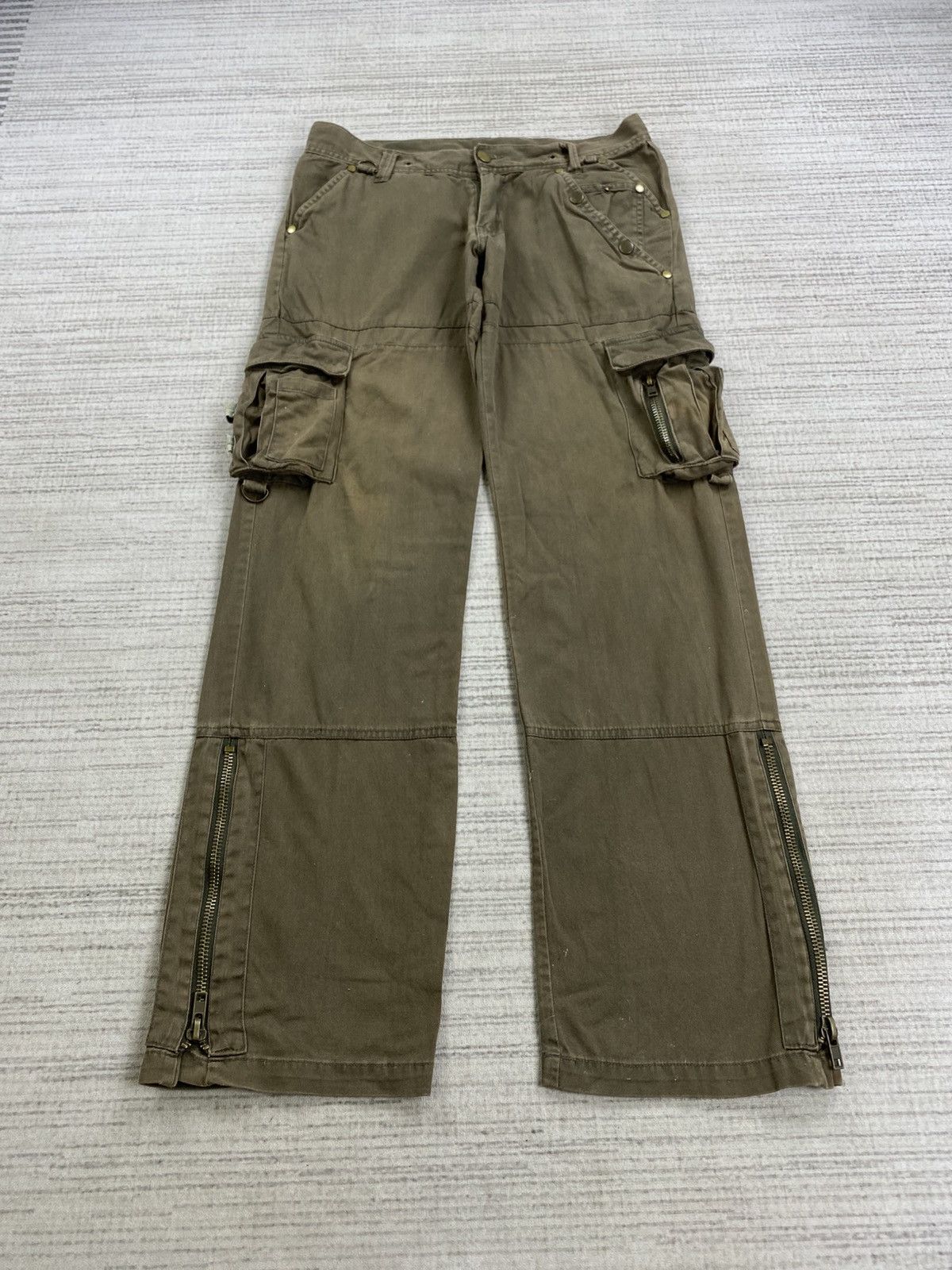 14thaddiction flare cargo pants vkei 00s