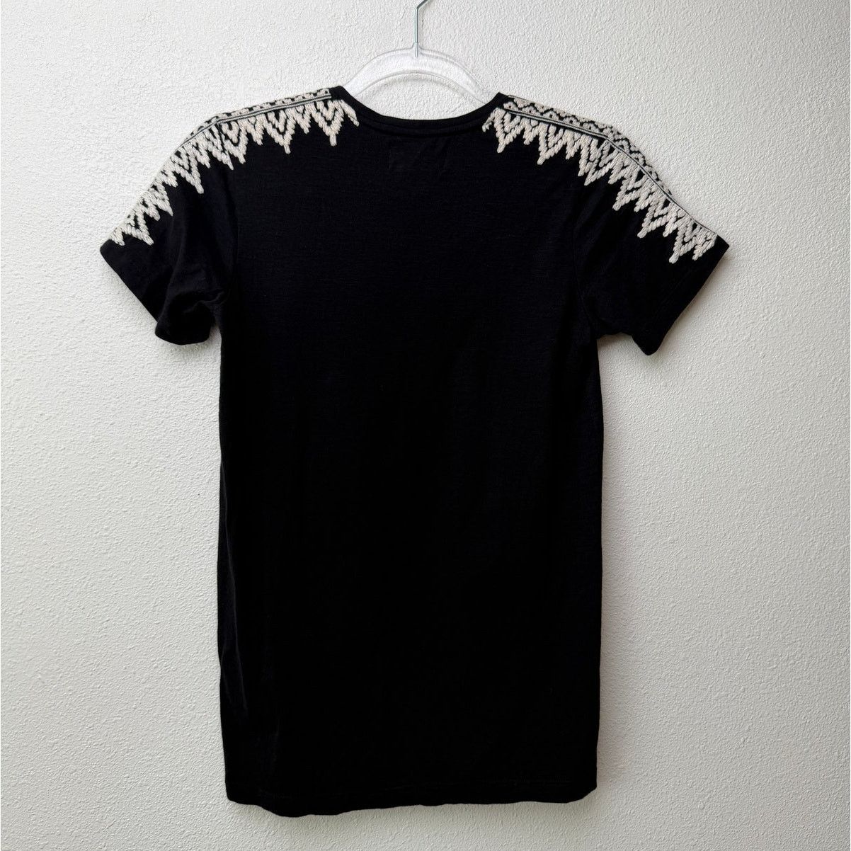 Other Pepin Black Short Sleeve Shirt with Embroidered Shoulders Size XS / US 0-2 / IT 36-38 - 4 Thumbnail