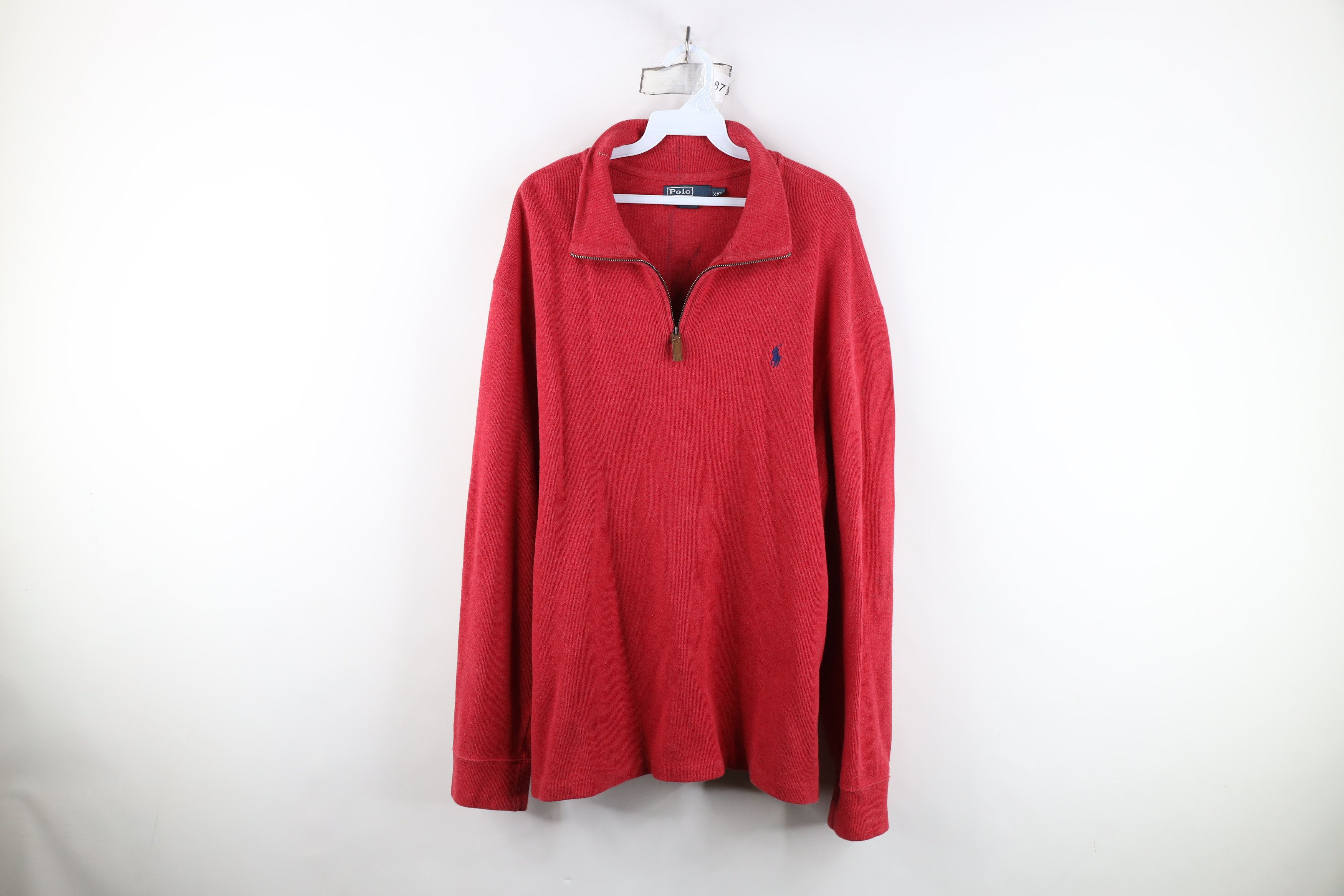 Ralph Lauren Vintage 90s Ralph Lauren Cotton Ribbed Knit Half Zip Sweater Size US XXL / EU 58 / 5 - 1 Thumbnail