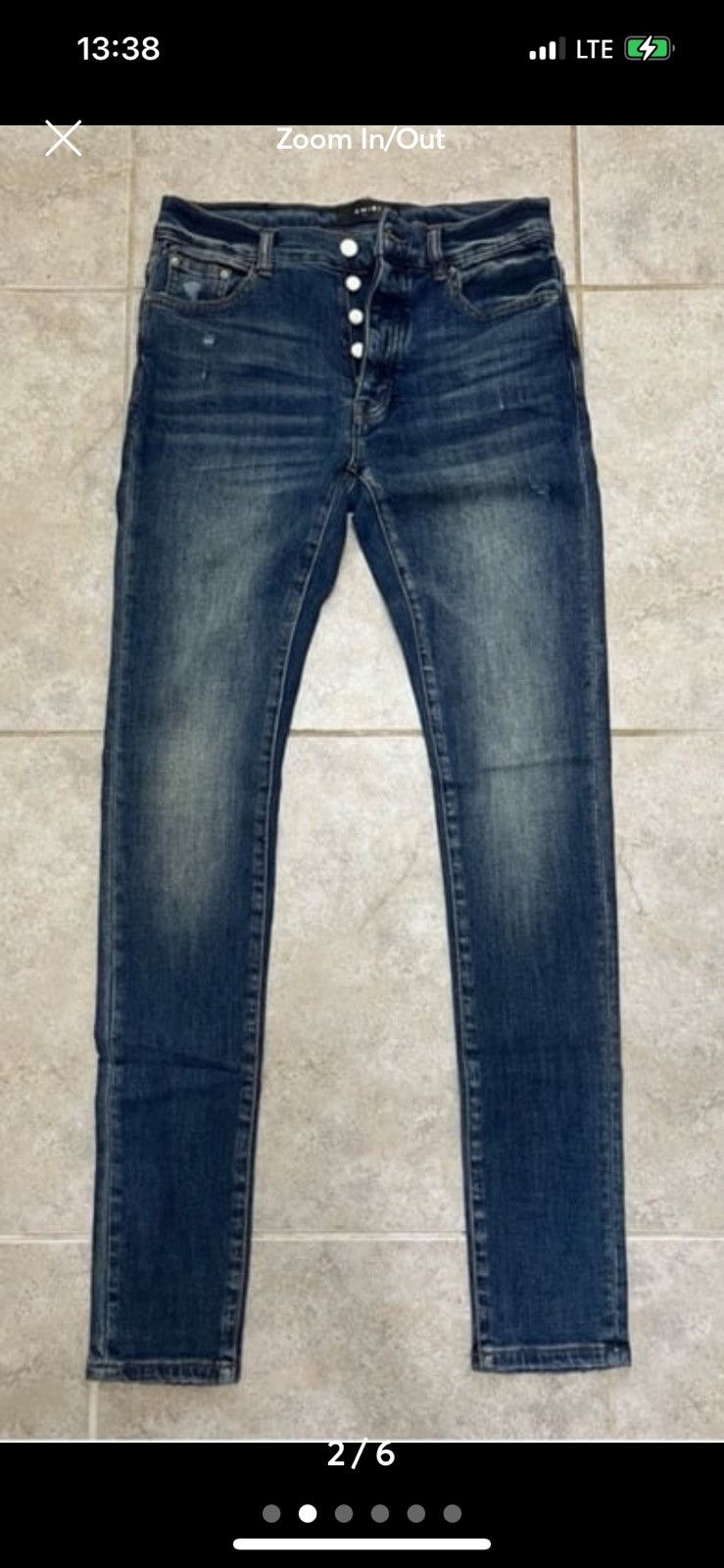 Amiri Amiri 30w x 34.5” inseam nwot stack medium indigo 92/6/2 NEW Size US 30 / EU 46 - 2 Thumbnail