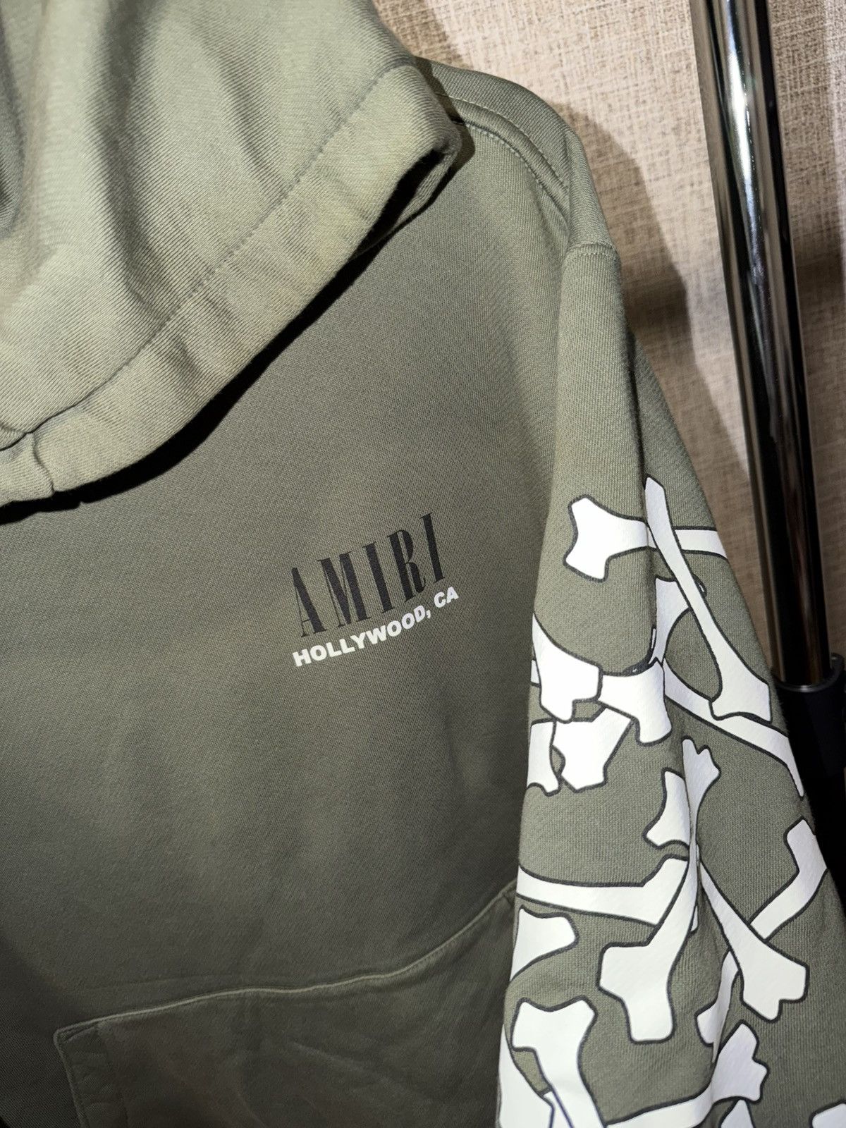 Amiri AMIRI KHAKI BONES HOLLYWOOD HOODIE Size US L / EU 52-54 / 3 - 5 Thumbnail