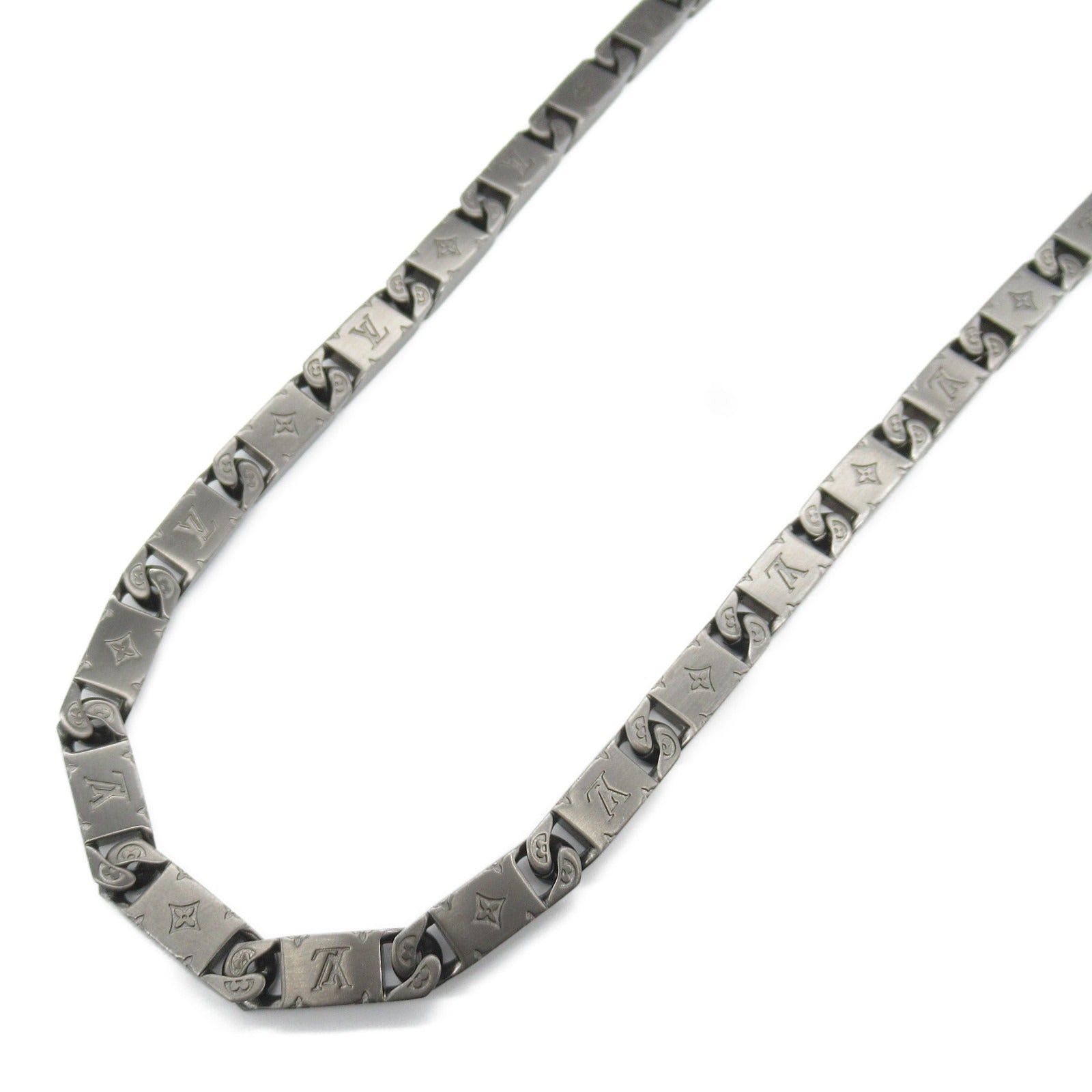 Louis Vuitton Louis Vuitton Necklace Monogram Tide Up Stainless Steel Black Size ONE SIZE - 1 Thumbnail
