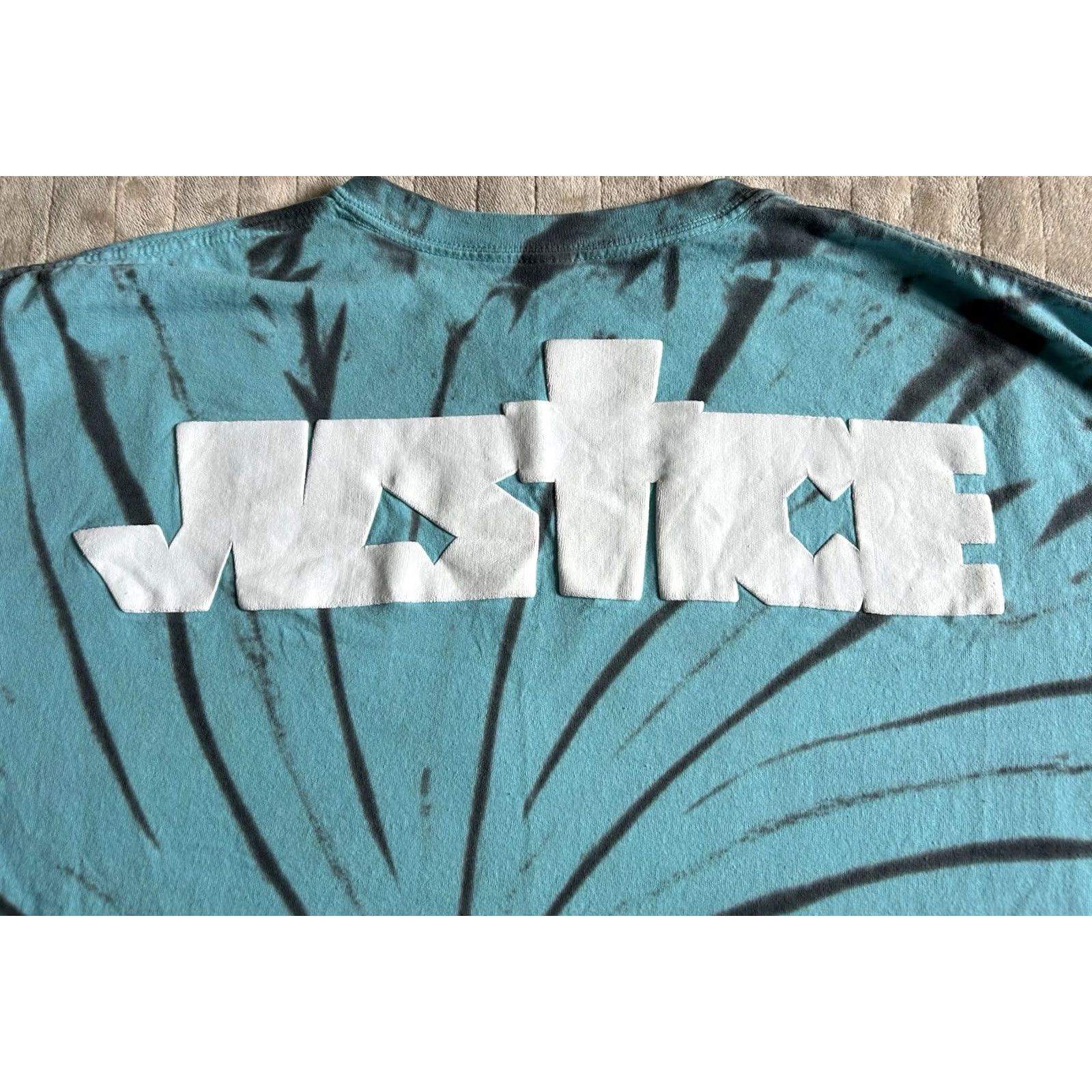 Vintage Justin Bieber Tour "Justice" 100% Cotton Blue & Black Tie Dye T-Shirt XXL Size US XXL / EU 58 / 5 - 4 Thumbnail