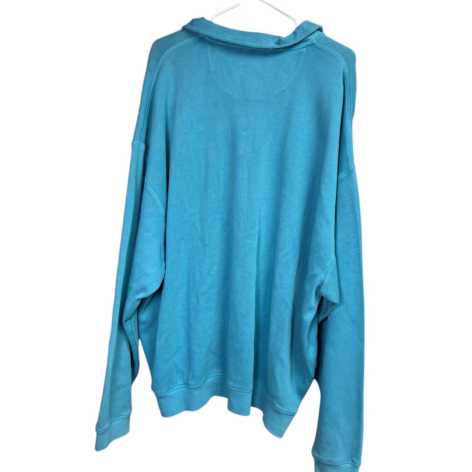 Tommy Bahama Tommy Bahama Relax Quarter Zip Pullover Sweater Teal Blue Size US XXL / EU 58 / 5 - 11 Thumbnail