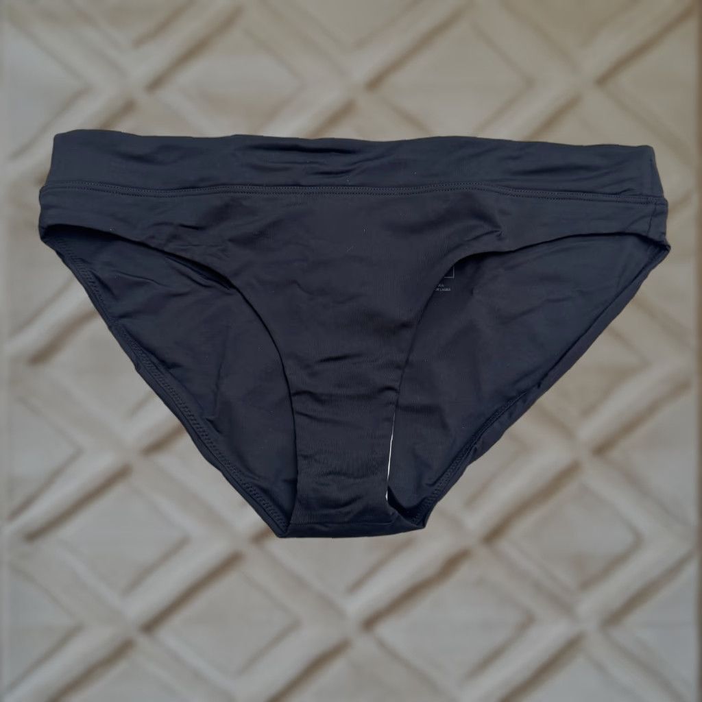 VINTAGE Prana Women's Bikini Bottom Swimwear Active Beach Medium Black Nylon Spandex