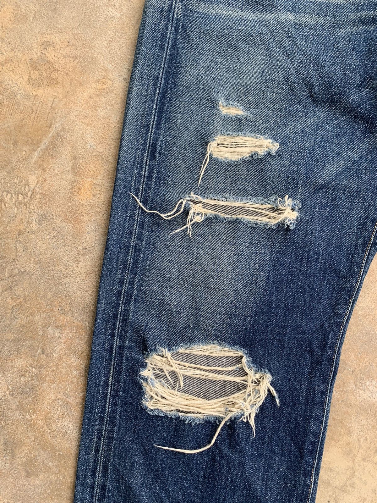 If Six Was Nine × Jean × WHIZ LIMITED Whiz Limited Japan Ripped Selvedge Distressed Denim Size US 35 - 10 Thumbnail