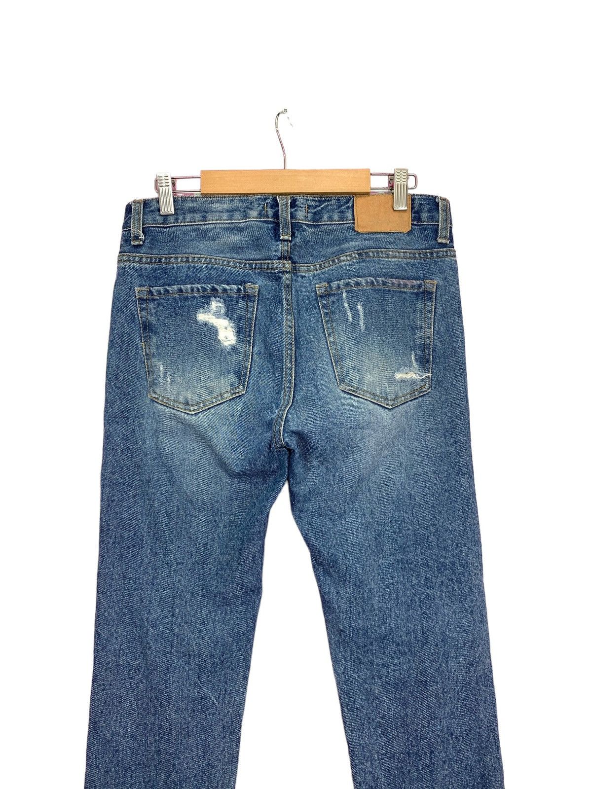 Japanese Brand Nikisix Y2k Style Slim Distressed Denim Pants (AD28) Size 29" - 7 Thumbnail