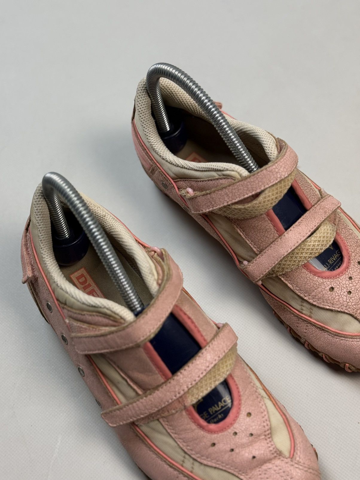 Diesel Vintage Y2K Leather Pink Straps Low Top Sneakers Ballets Size US 7 / IT 37 - 5 Thumbnail