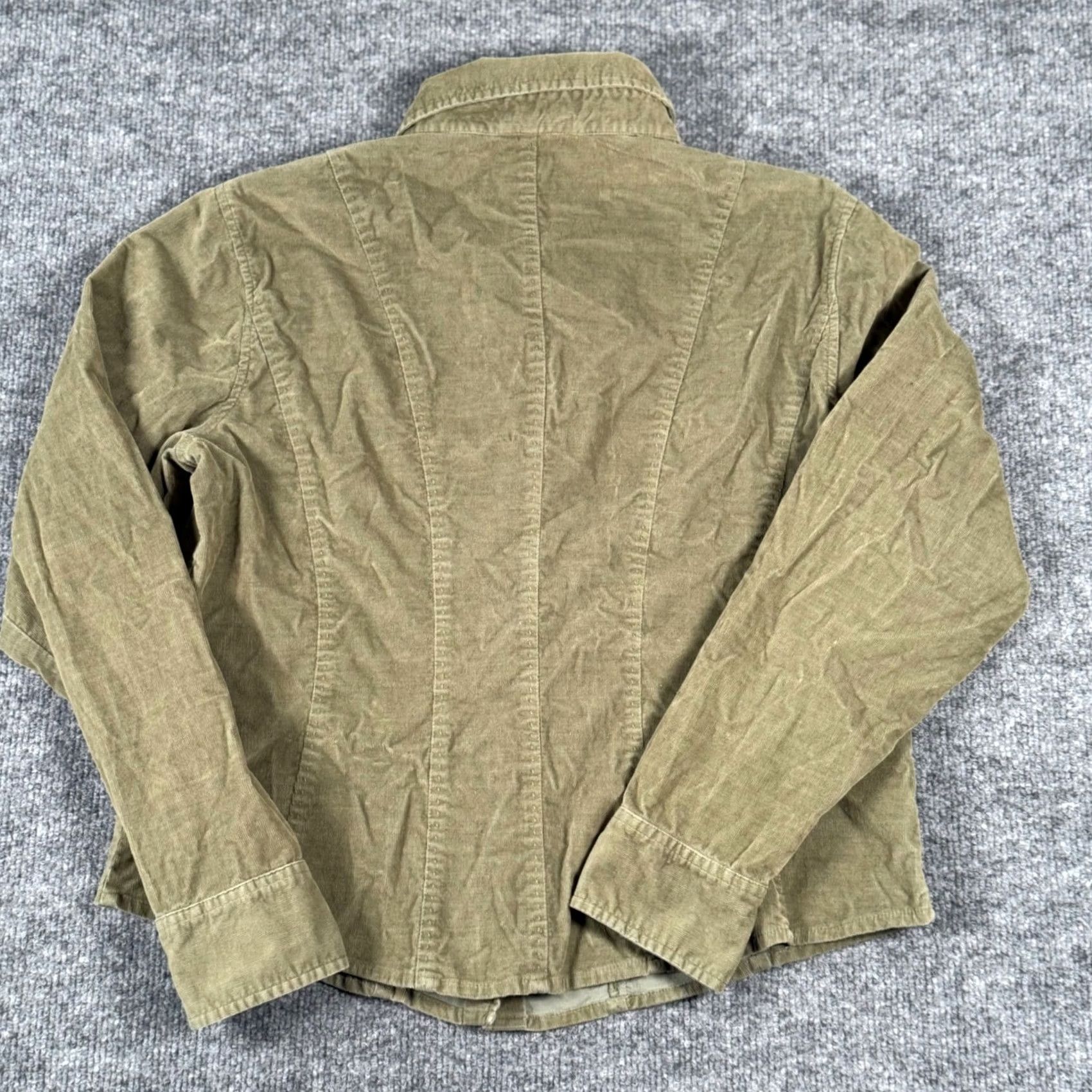 Talbots Talbots Petites Corduroy Button Up Shirt LS Women M Green Fall Workwear Basic Stretch Size M / US 6-8 / IT 42-44 - 2 Thumbnail