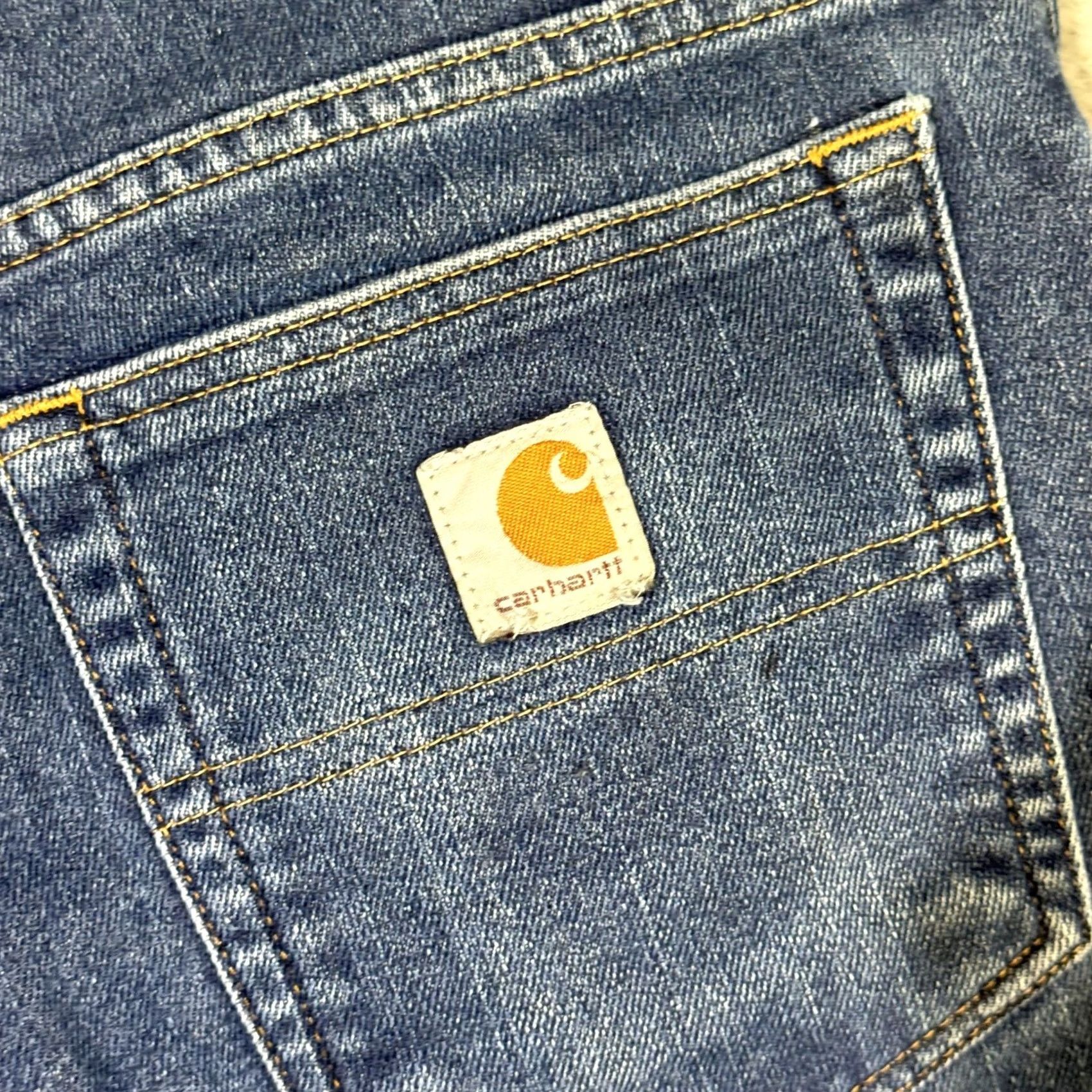 Carhartt Carhartt Jeans Mens 32x28 Blue Straight Leg Workwear Denim Stretch Jeans Size US 32 / EU 48 - 6 Thumbnail