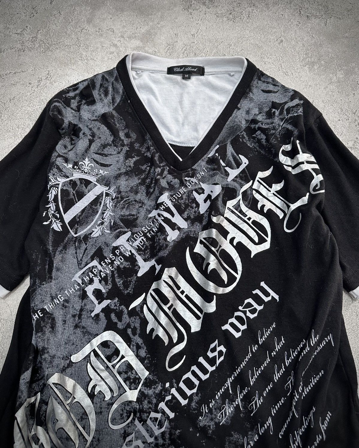 Japanese Brand Y2k Clash Ahead Poem Vkei T-shirt Size US M / EU 48-50 / 2 - 2 Thumbnail