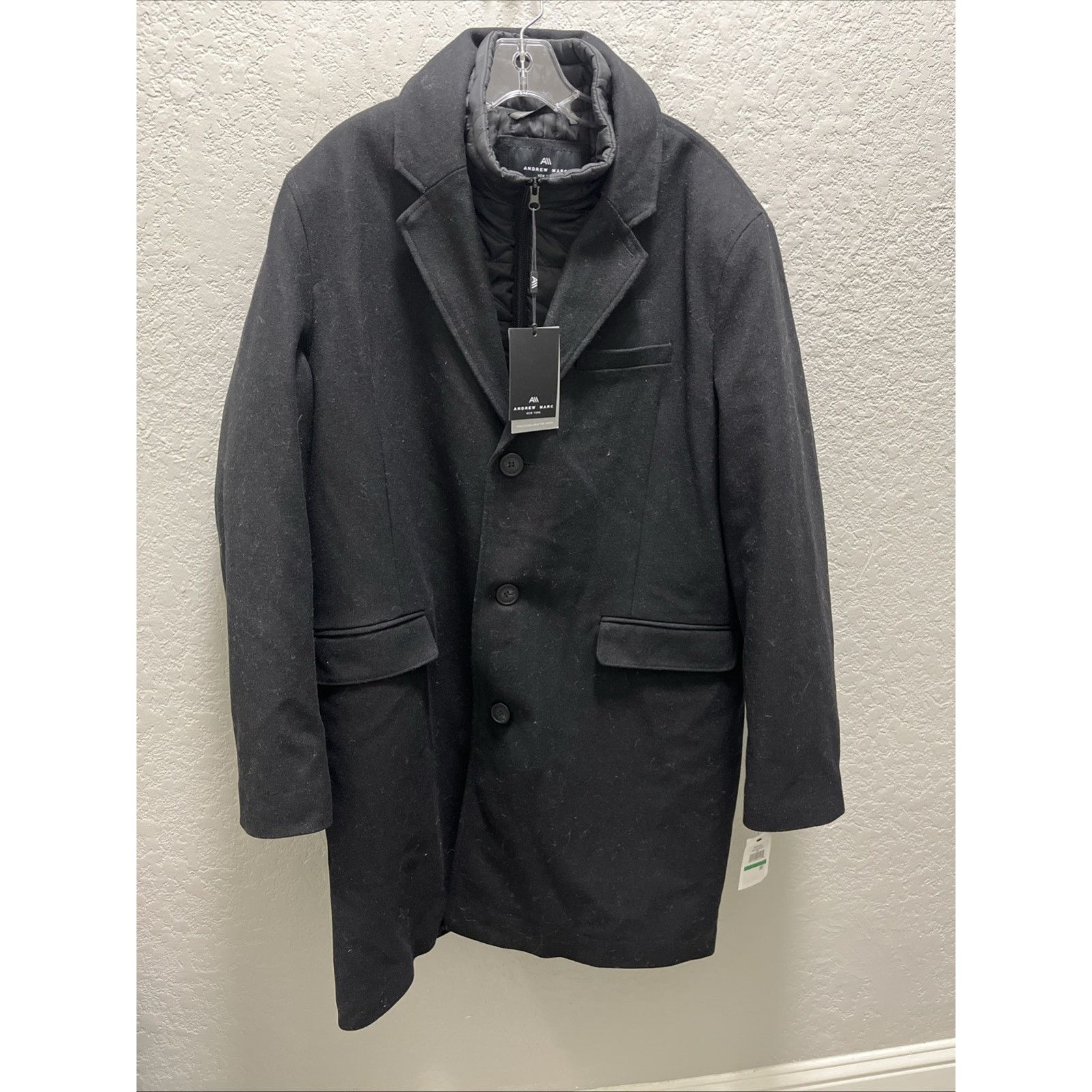 Andrew Marc Andrew Marc NY Men Large Sheffield Wool Coat-Mid Full Black Size US L / EU 52-54 / 3 - 12 Thumbnail