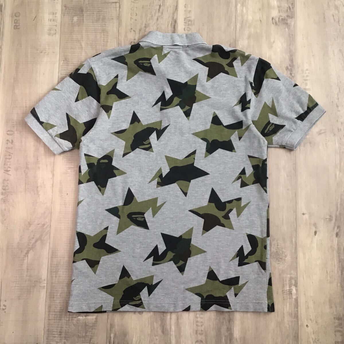 Bape BAPE STA polo shirt gray x 1st camo green a bathing ape