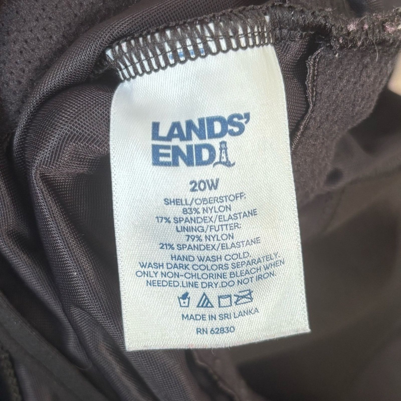 Lands' End Lands' End Plus Size 20W Black One-Shoulder Swimsuit Size 3XL / US 20-22 - 4 Thumbnail
