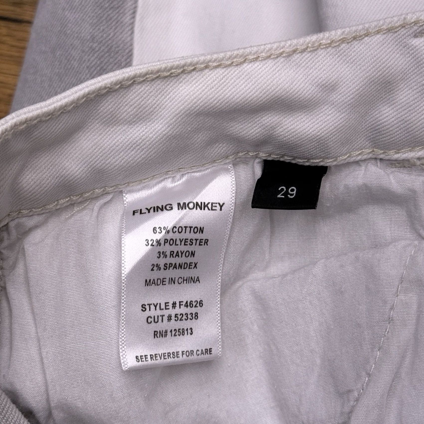 Vintage Flying Monkey Jeans Ankle Womens 29 Gray White Mid Rise Stretch Regular 5-Pocket City Jeans Womens Mens Girls Size 29" - 5 Thumbnail