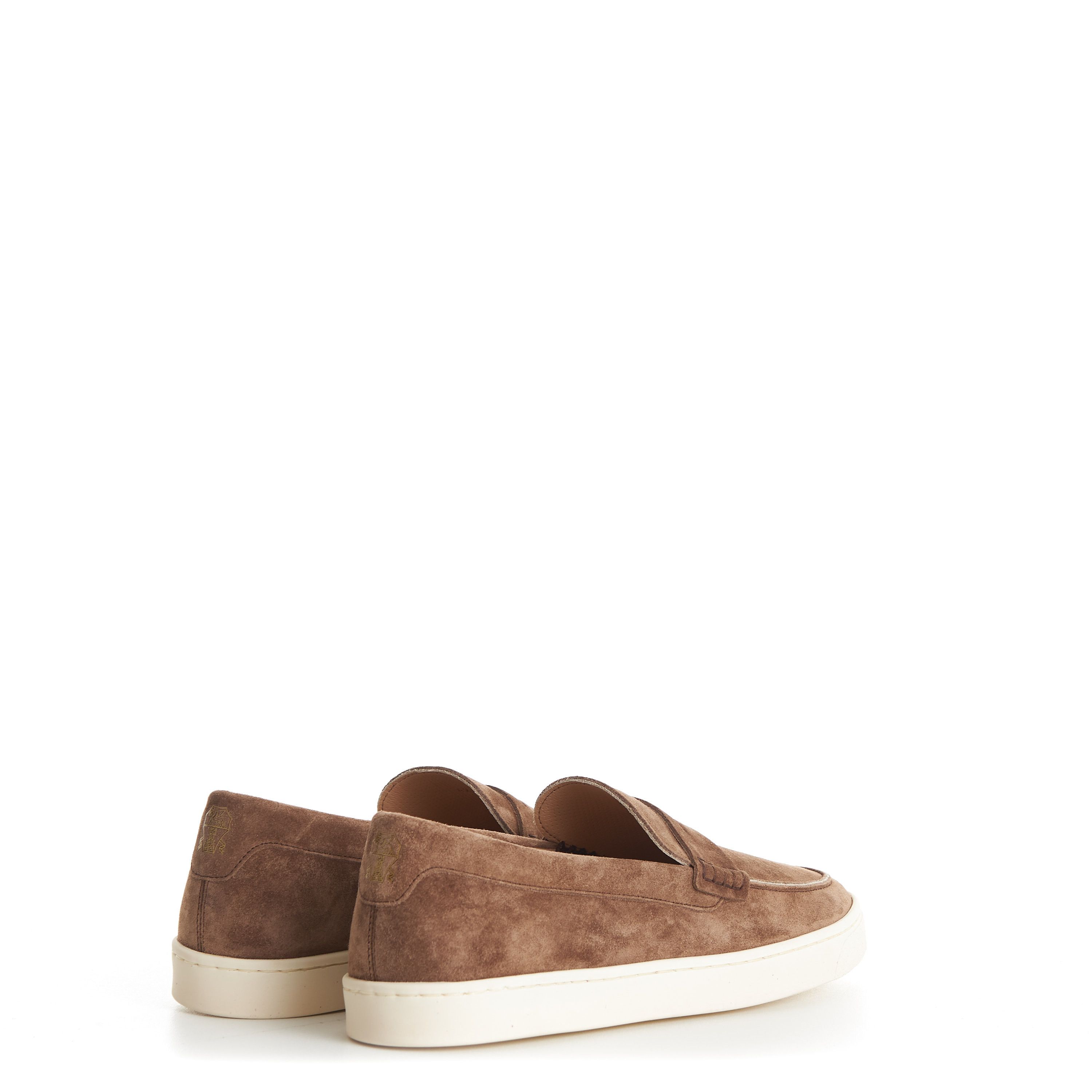 Brunello Cucinelli Chestnut Brown Suede Loafer Sneakers - Natural Rubber Sole Size US 7 / EU 40 - 8 Thumbnail