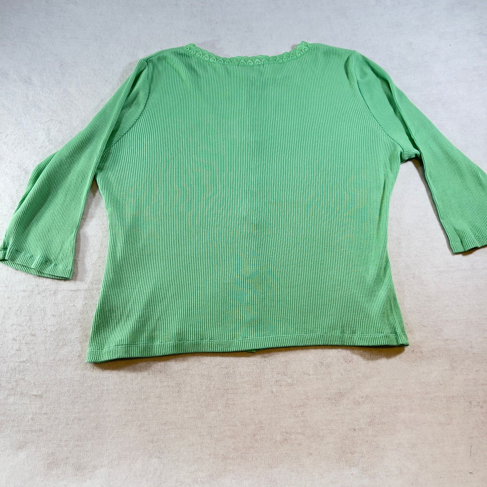 Other Button Up Top Carolyn Taylor Woman's XL Green Lace Trim Size XL / US 12-14 / IT 48-50 - 8 Thumbnail