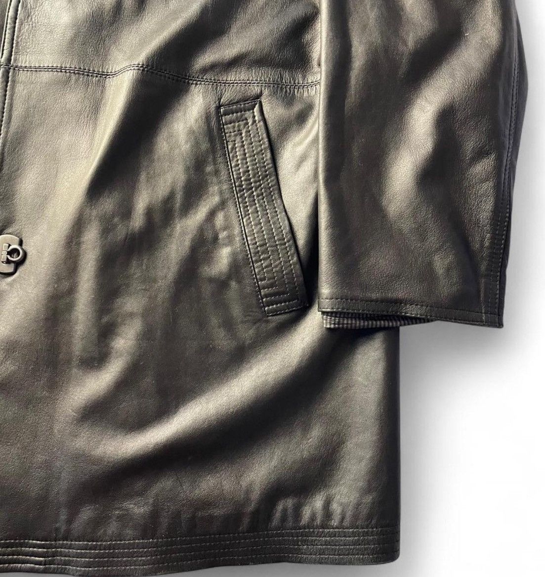 Salvatore Ferragamo 💫🌹SALVATORE FERRAGAMO LEATHER COAT Size US XL / EU 56 / 4 - 3 Thumbnail