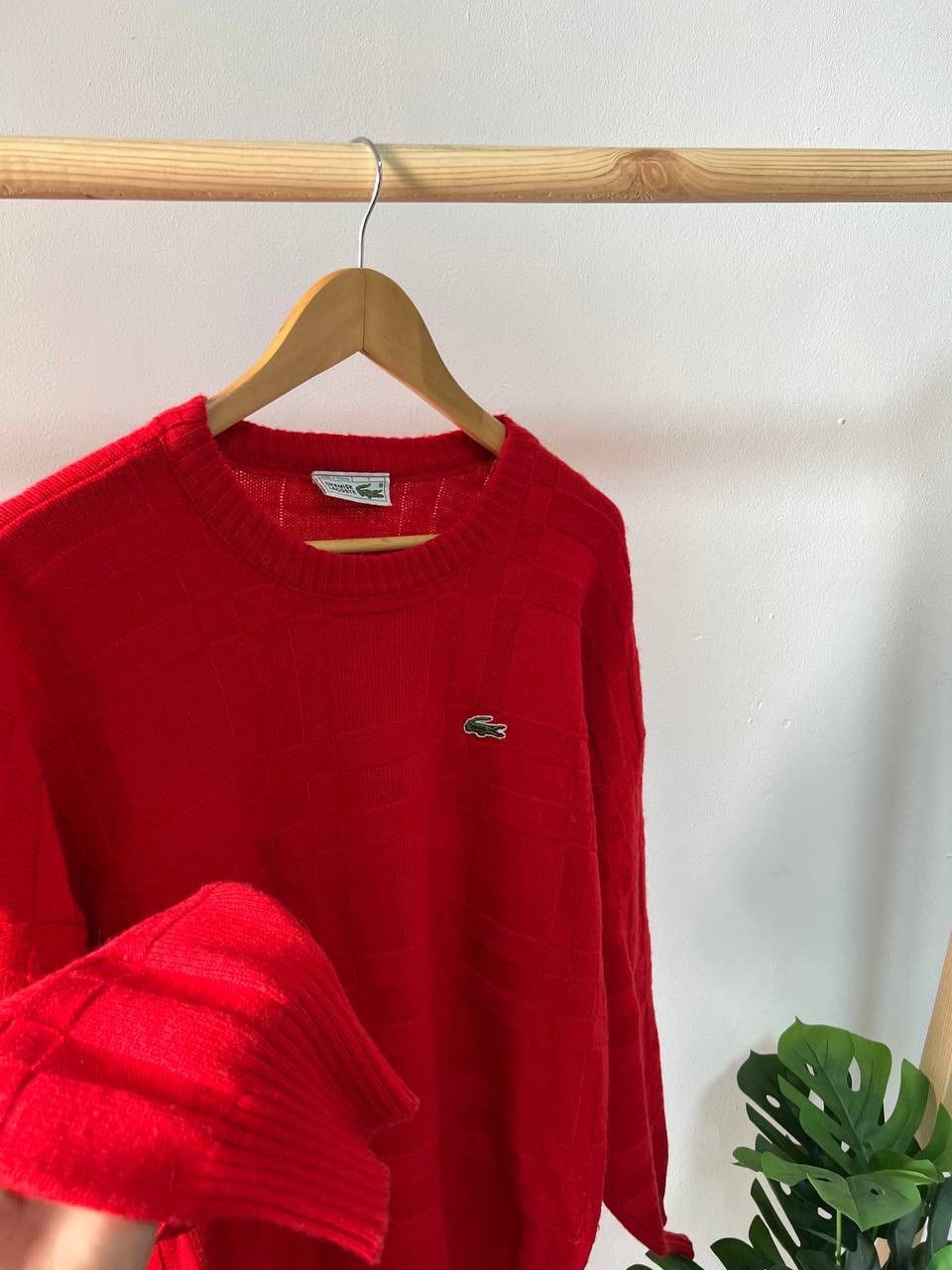 Lacoste × Vintage Chemise Lacoste Vintage Sweater Pullover Red Retro Size 7 Size US XL / EU 56 / 4 - 10 Thumbnail