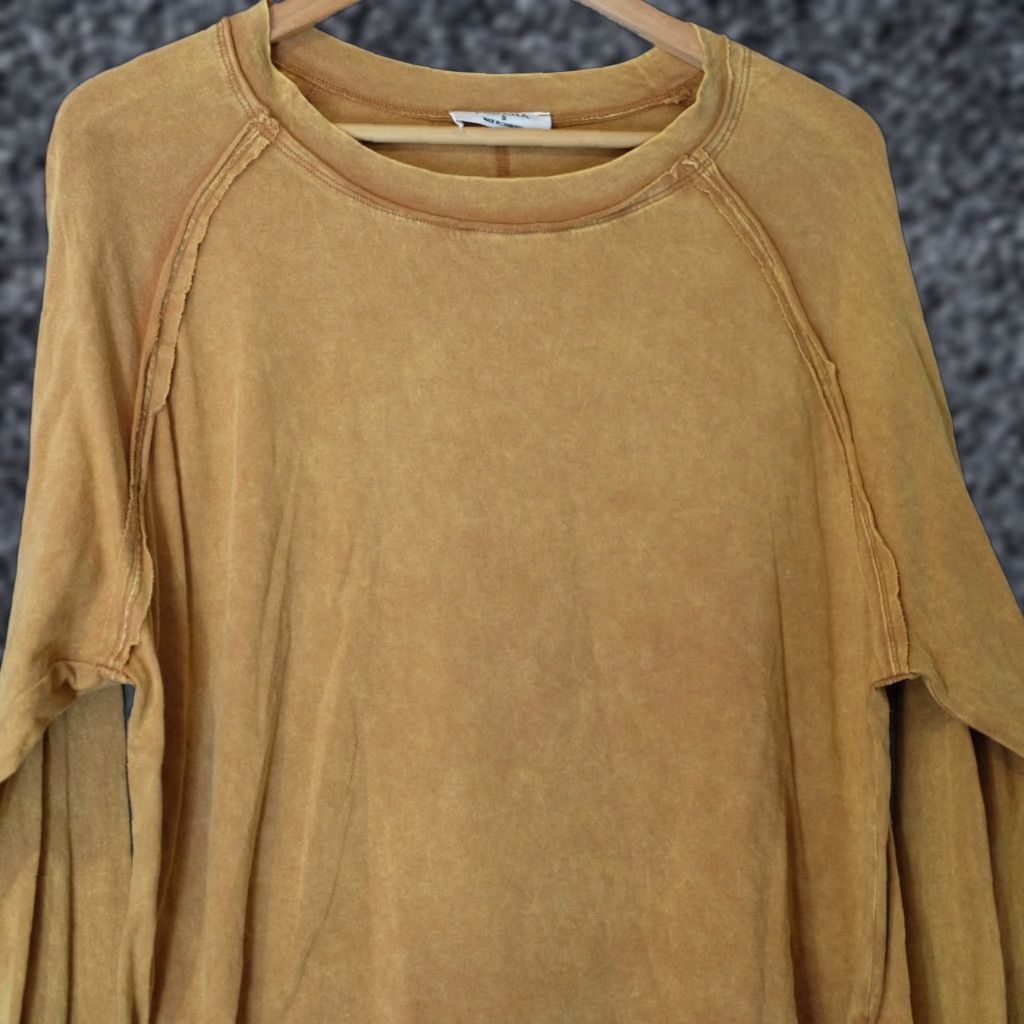 Vintage Nwot! Zenana Oversized Top Acid Wash Brown Lightweight Thumbholes Women S #A16-6 Shirt Adult Small Golden Brown Casual 100% Cotton Womens Size S / US 4 / IT 40 - 1 Thumbnail