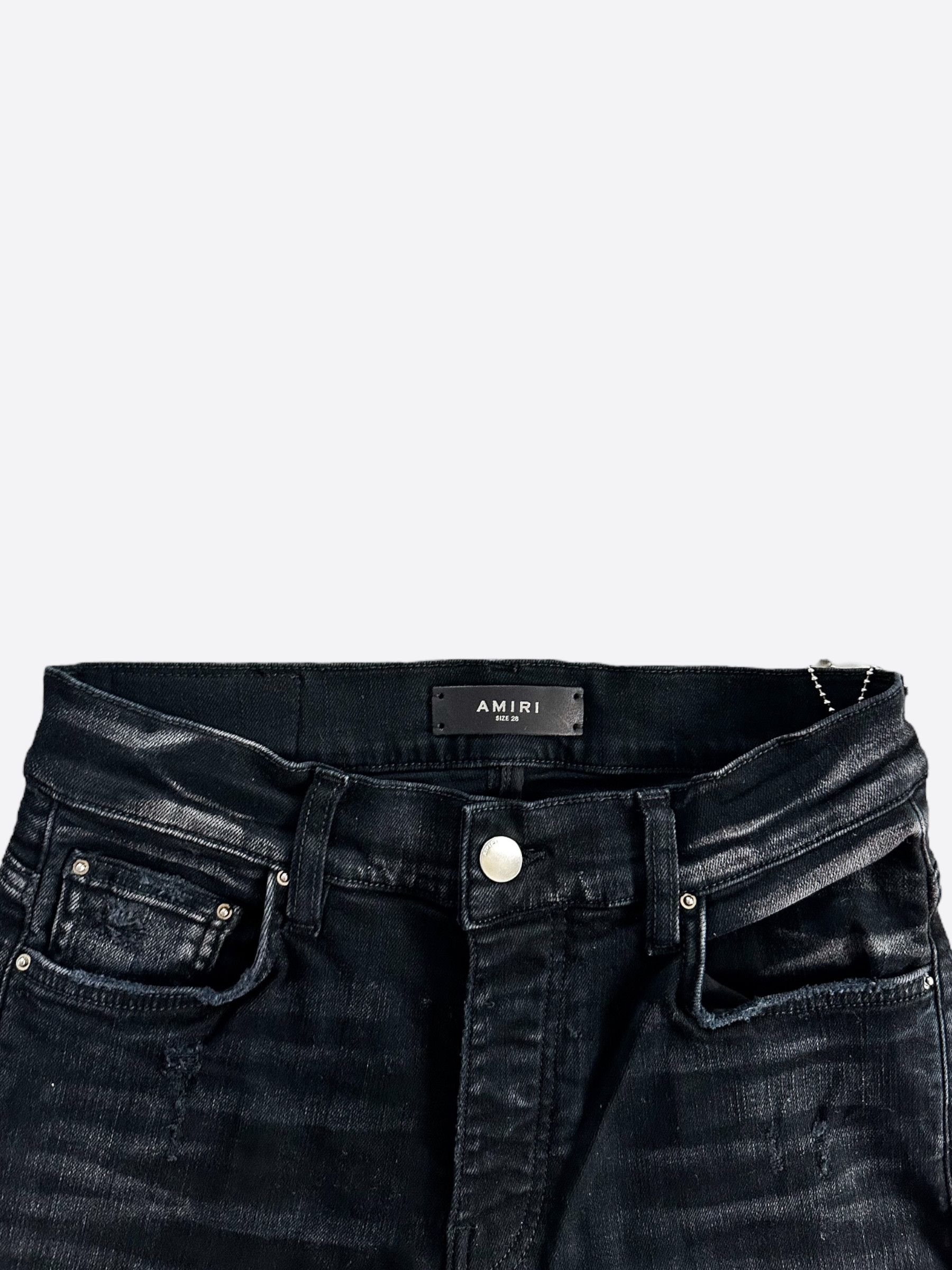 Amiri Amiri Aged Black Camouflage Core Applique Logo Jeans Size US 38 / EU 54 - 3 Thumbnail