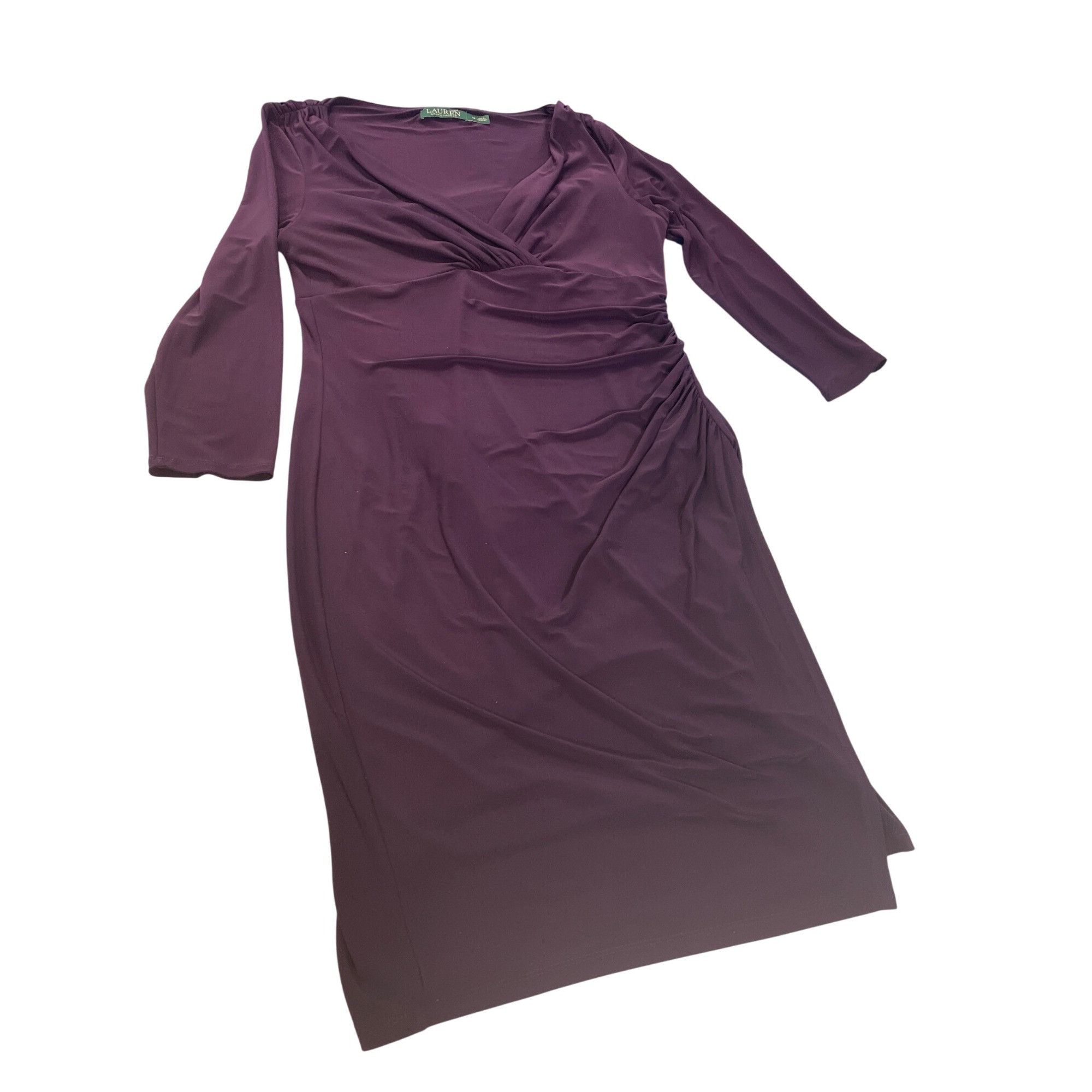 Lauren Ralph Lauren Lauren Ralph Lauren Womens burgandy Ruched max Dress Size 12 Size XL / US 12-14 / IT 48-50 - 1 Thumbnail