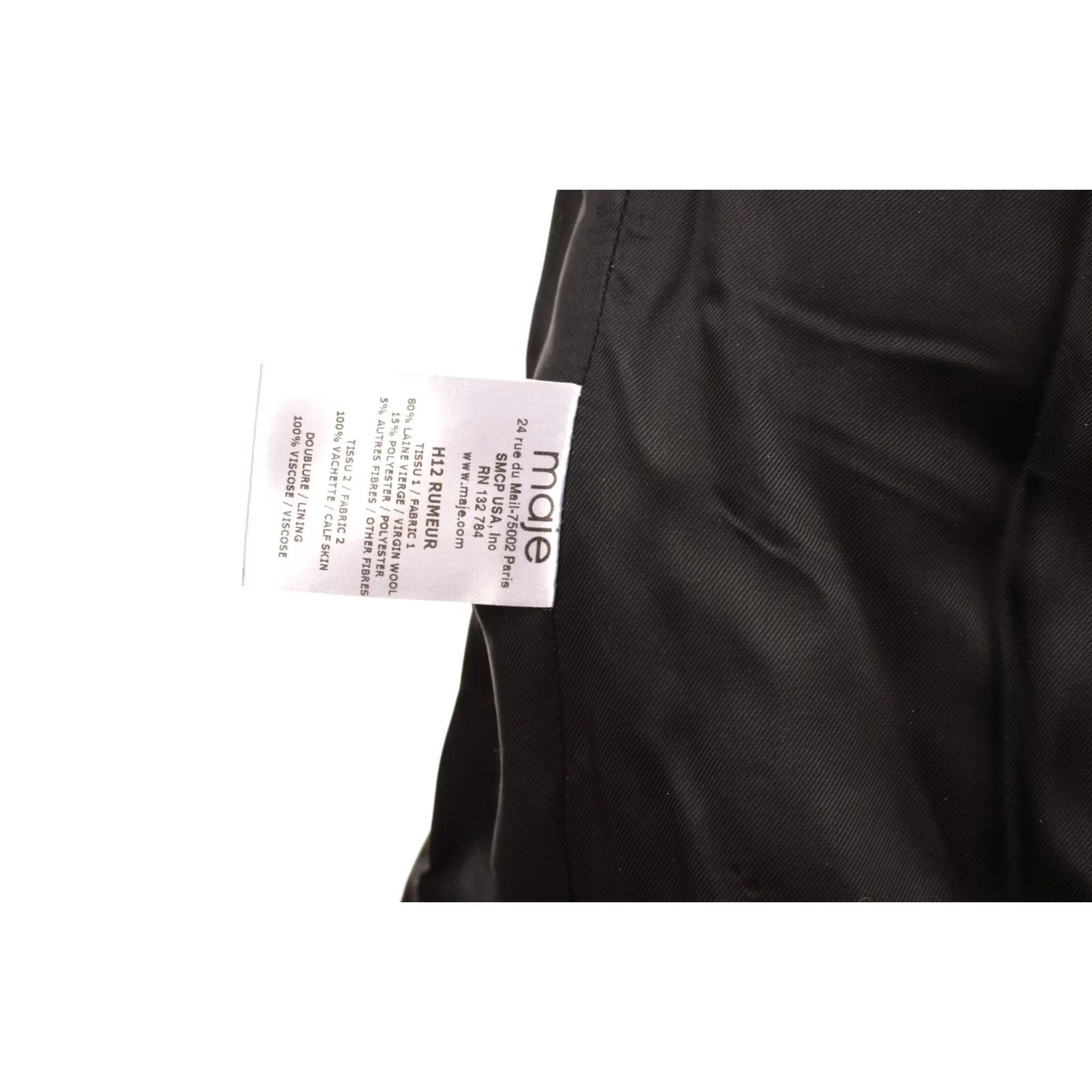 Maje VINTAGE Maje H12 Rumeur Wool Leather Moto Biker Jacket Women 38 Gray Wool Leather Moto Biker Jacket Women 38 Gray Size XS / US 0-2 / IT 36-38 - 6 Thumbnail
