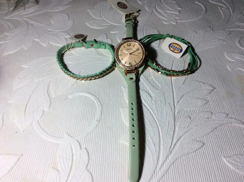 Fossil Fossil Women's Georgia green Watch with two leather braclete Size ONE SIZE - 11 Thumbnail