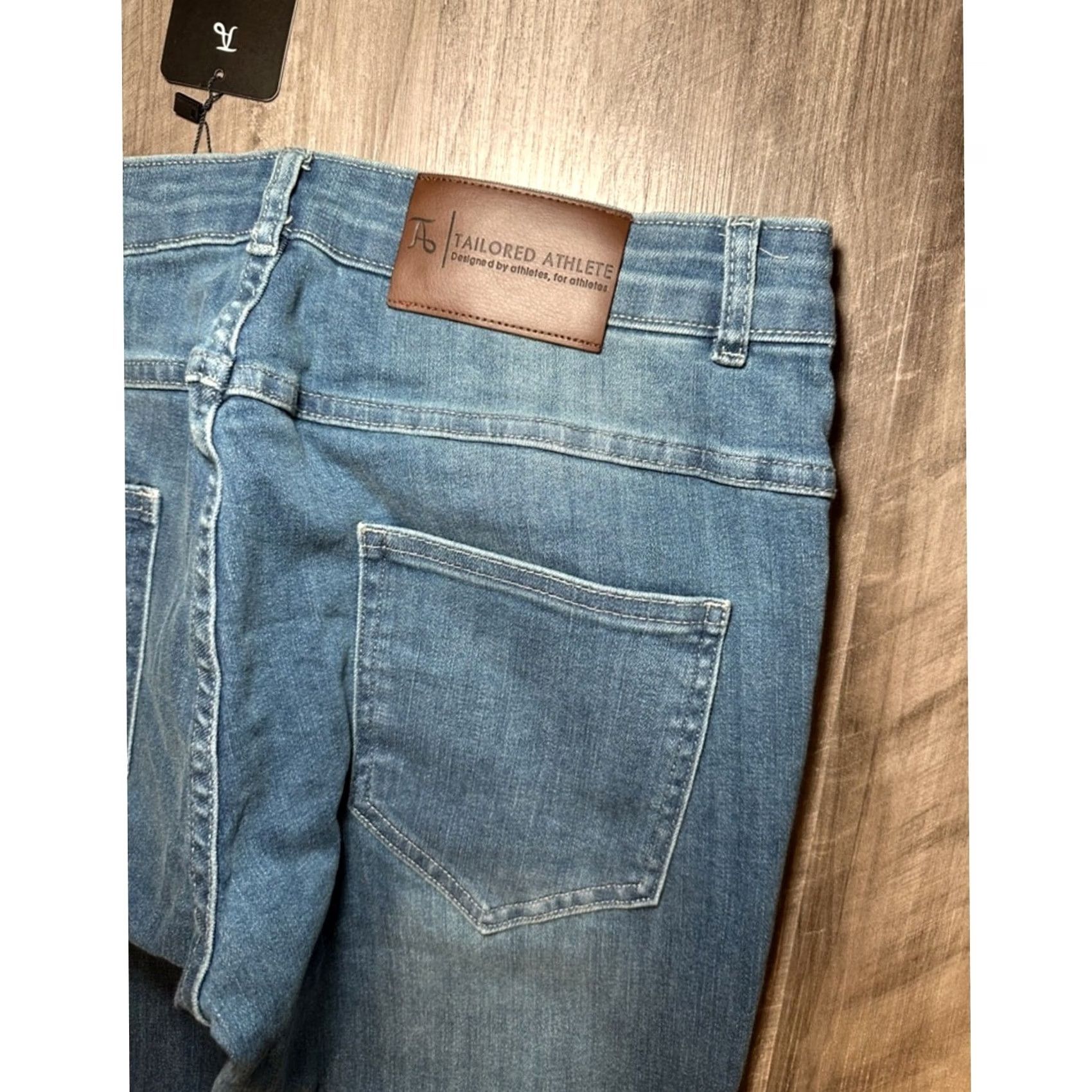 Vintage Tailored Athlete Slim Premium Stretch Jeans Shirt Men 34 Blue 34x32 Regular Tapered NWT Cotton Elastane 95% 5% 32" Inseam Men’s 34 Size US 34 / EU 50 - 4 Thumbnail
