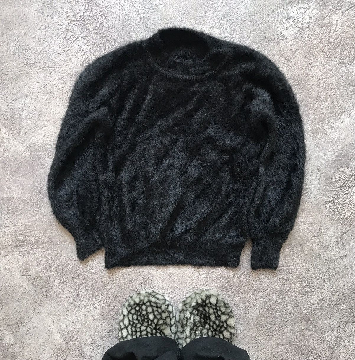 Vintage Vintage 90s Oversized Mohair Knit Sweater Grunge Y2K Logo S Size S / US 4 / IT 40 - 1 Thumbnail