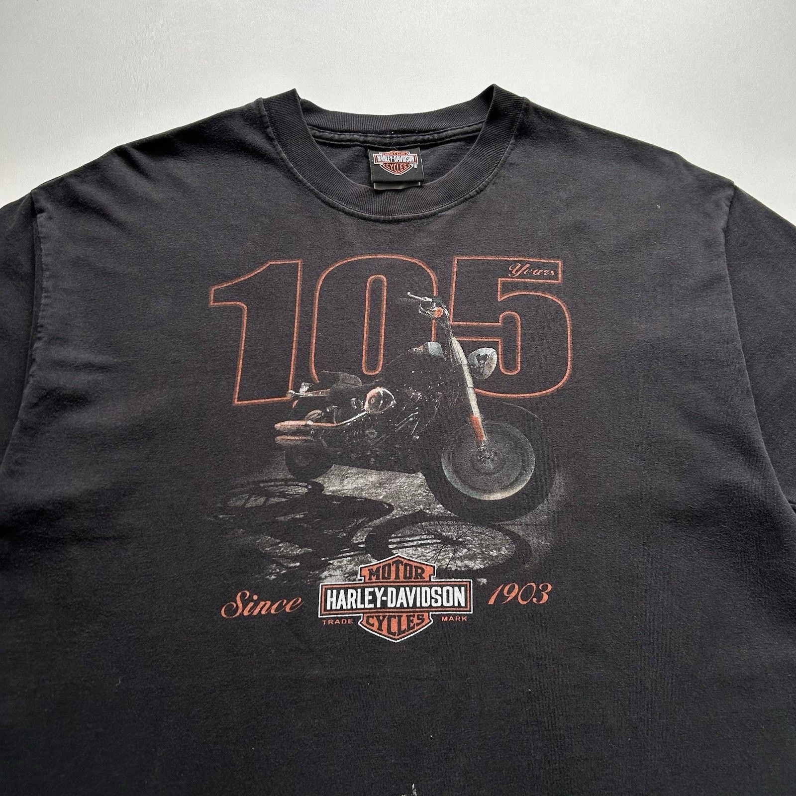 Harley Davidson × Vintage Vintage Harley Davidson T Shirt Large Y2K Faded Black USA Size US L / EU 52-54 / 3 - 2 Thumbnail