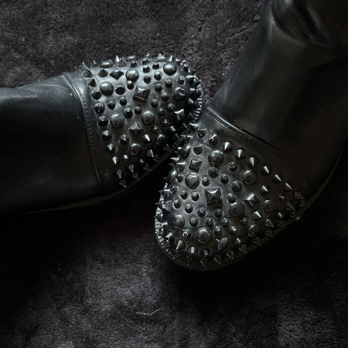 Other Black Studded Zip-Up Ankle Boots - Goth/Punk Biker Style Size US 6.5 / EU 39-40 - 5 Thumbnail