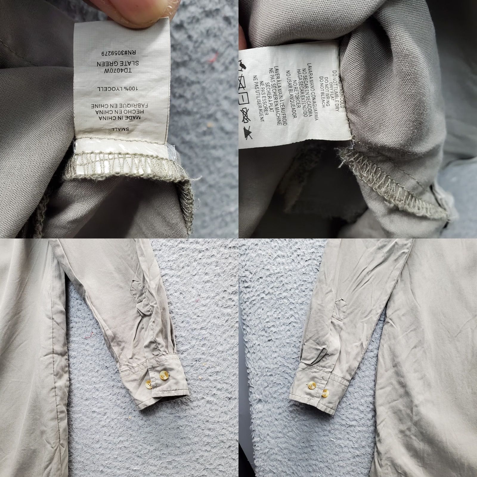 Vintage Thread & Supply Shirt Dress Women's S Gray Lyocell Roll Tab Sleeve Button Front Size S / US 4 / IT 40 - 8 Thumbnail