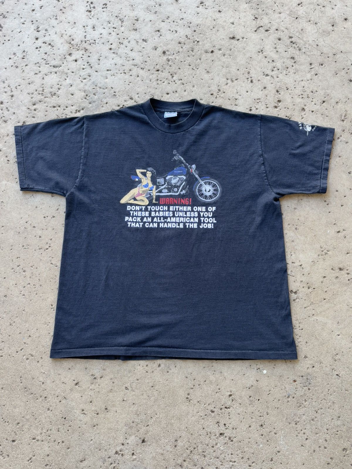 Levi's × Vintage Vtg 90s Daytona Bike Week Headwinds Skull Faded Black Tee XL Size US XXL / EU 58 / 5 - 1 Thumbnail