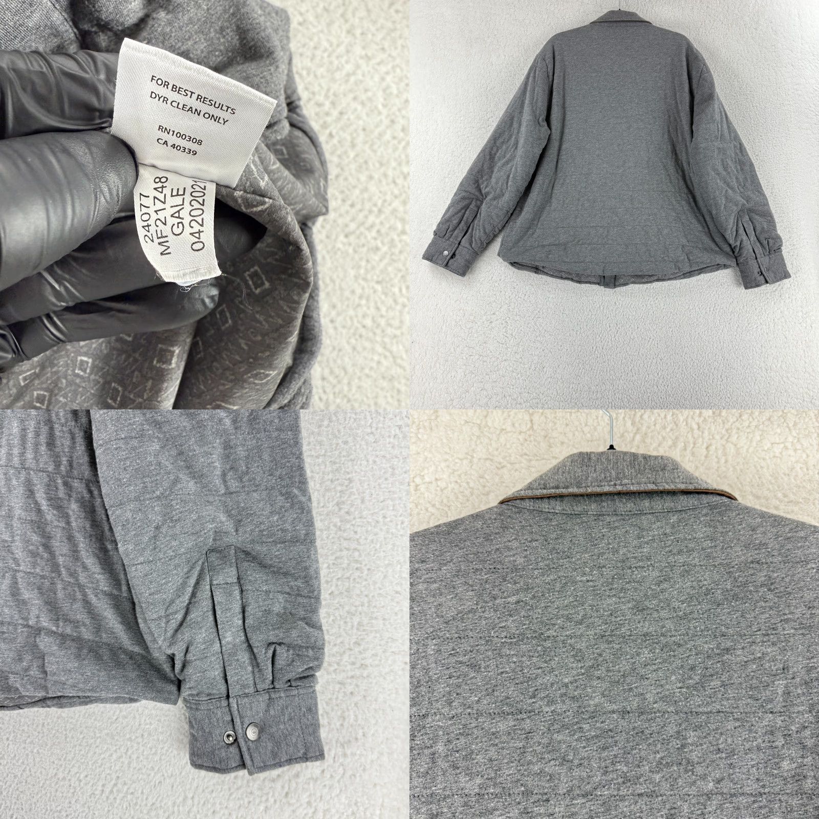Peter Millar Peter Millar Quilted Jacket Mens Size XXL Gray Snap Button Long Sleeve Collared Size US XXL / EU 58 / 5 - 9 Thumbnail