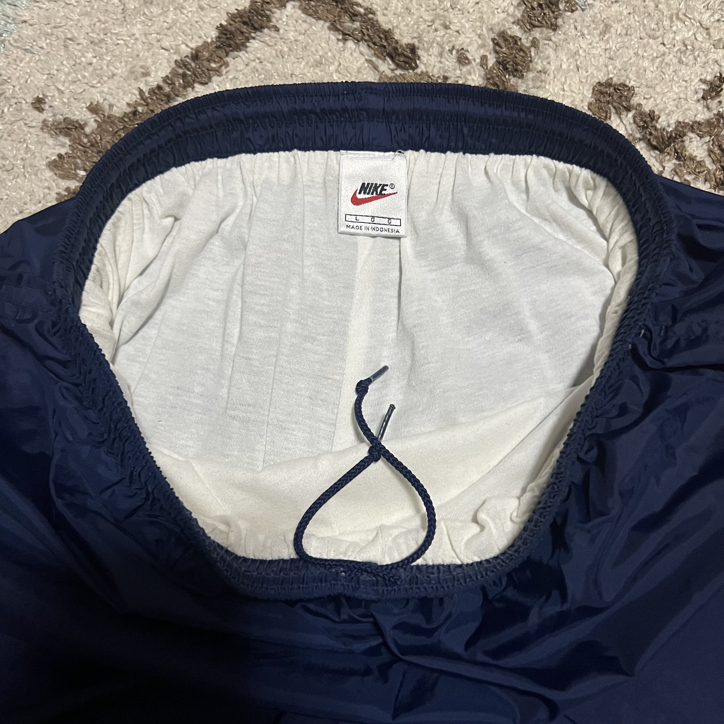 Nike × Vintage Vintage 90s Nike Fleece Lined Track Pants Size Large Navy Size US 34 / EU 50 - 6 Thumbnail