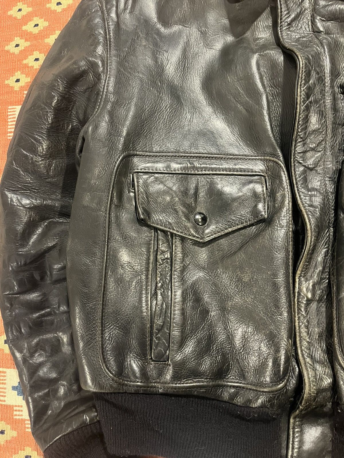 Japanese Brand Vintage 50’s cropped leather bomber jacket Size US L / EU 52-54 / 3 - 5 Thumbnail